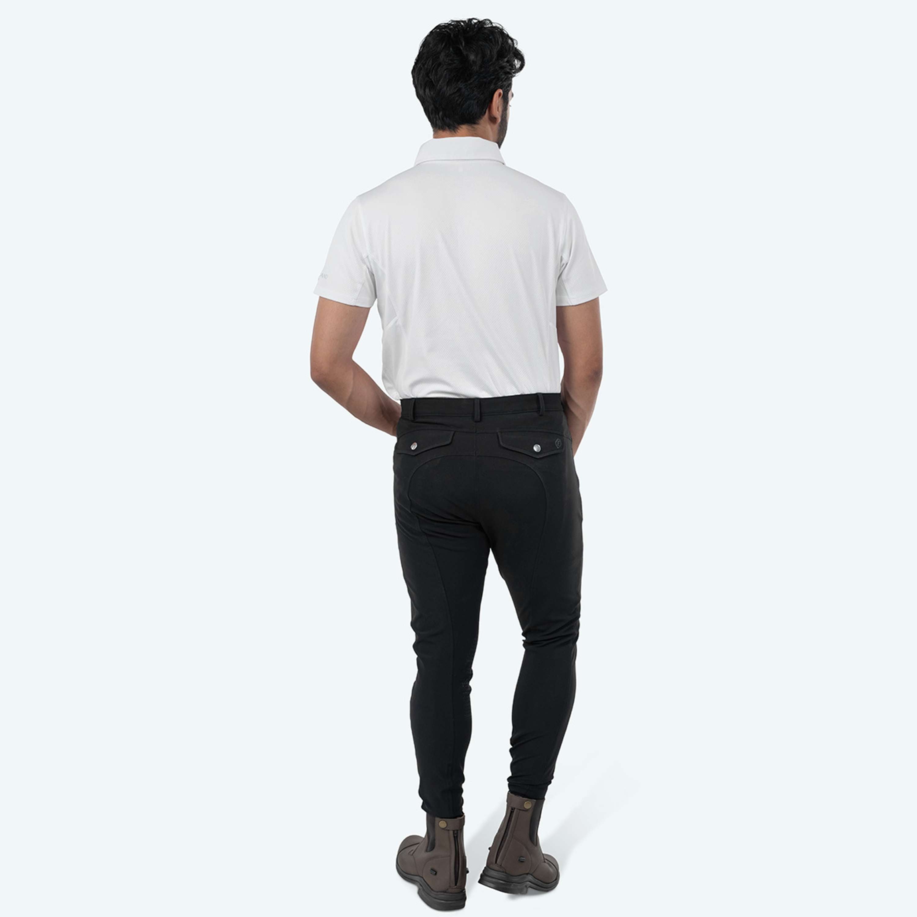 Elvera Equestrian Reithose Dual Core Pro Half Seat Herren Schwarz