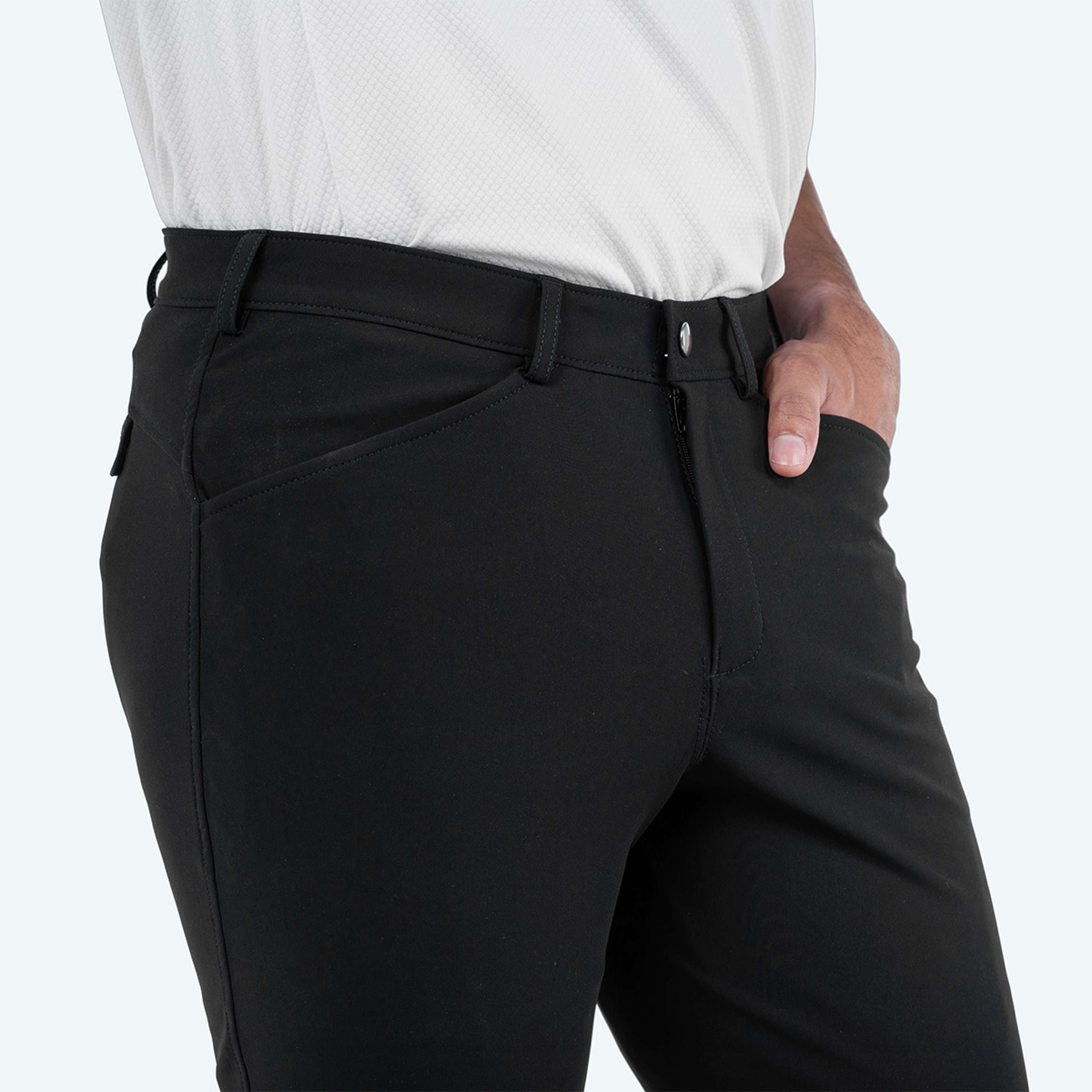 Elvera Equestrian Reithose Dual Core Pro Half Seat Herren Schwarz