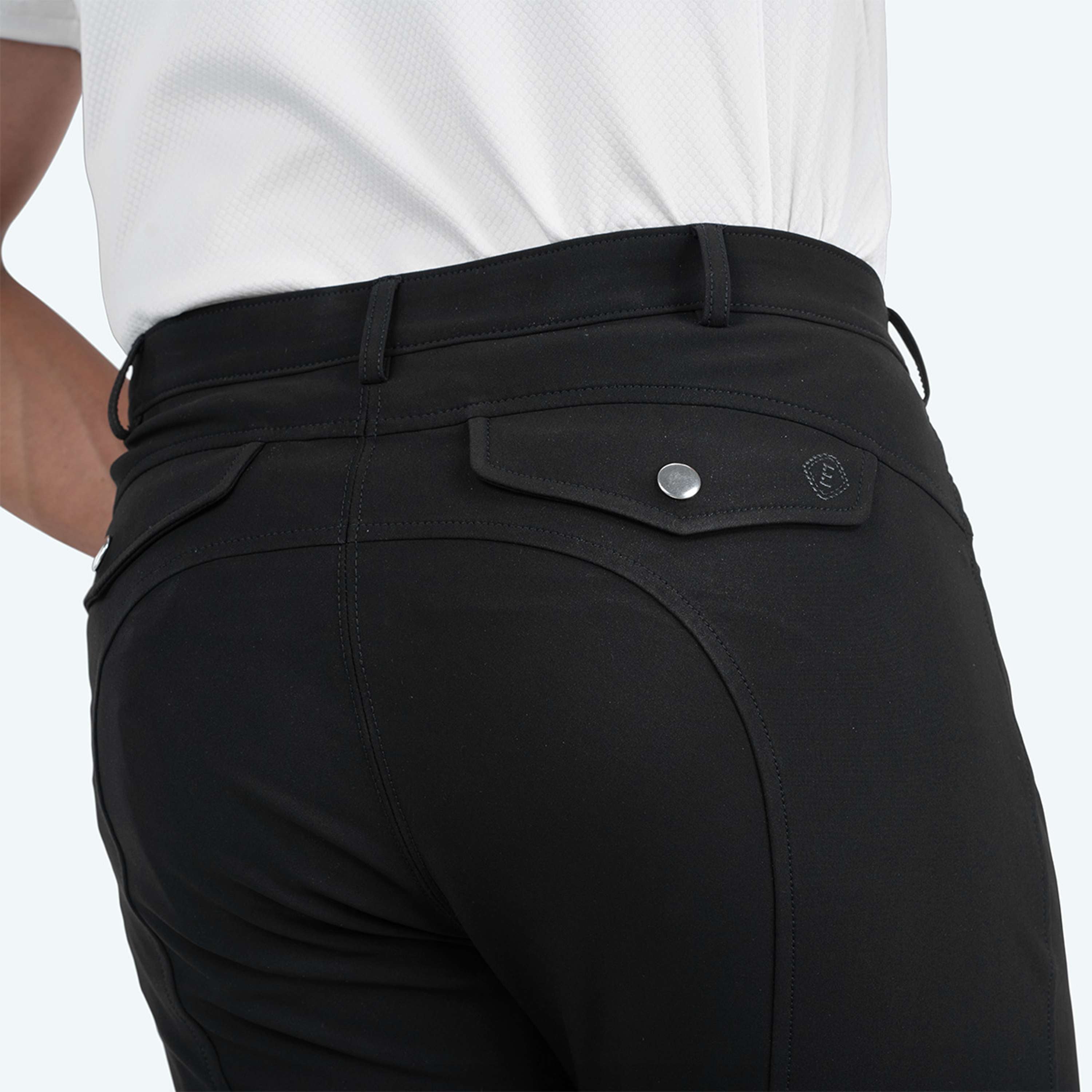 Elvera Equestrian Reithose Dual Core Pro Half Seat Herren Schwarz