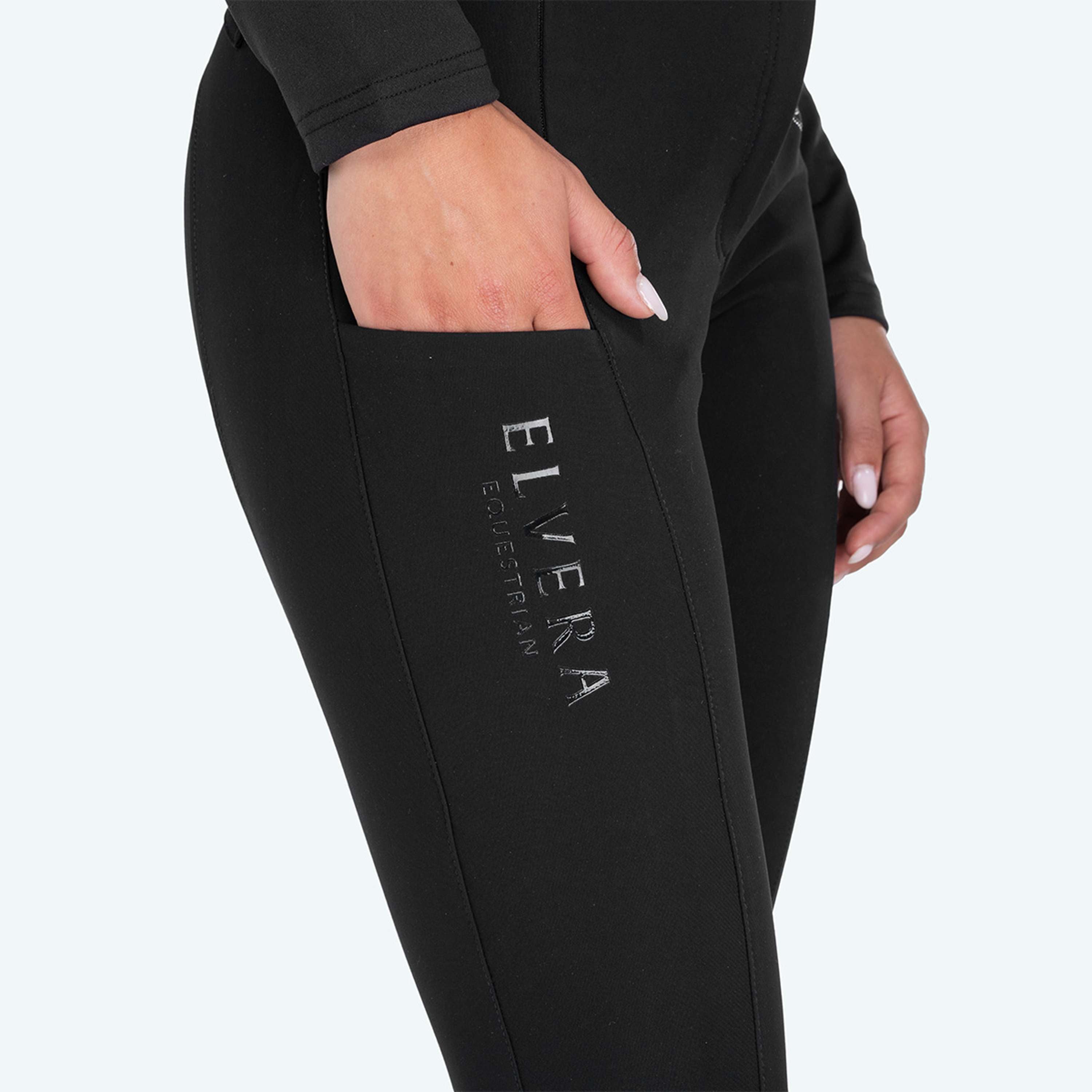 Elvera Equestrian Reithose Dual Core Pro Half Seat Schwarz