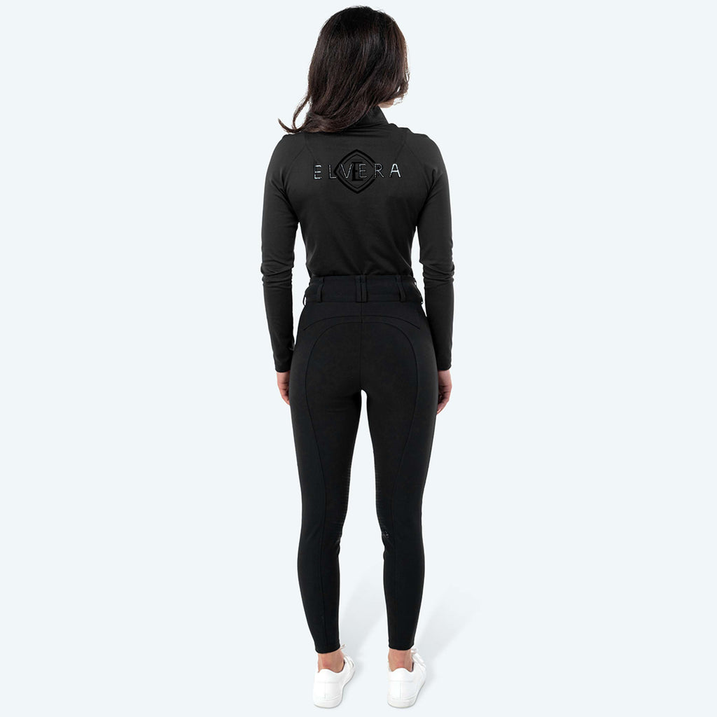 Elvera Equestrian Reithose Dual Core Pro Half Seat Schwarz