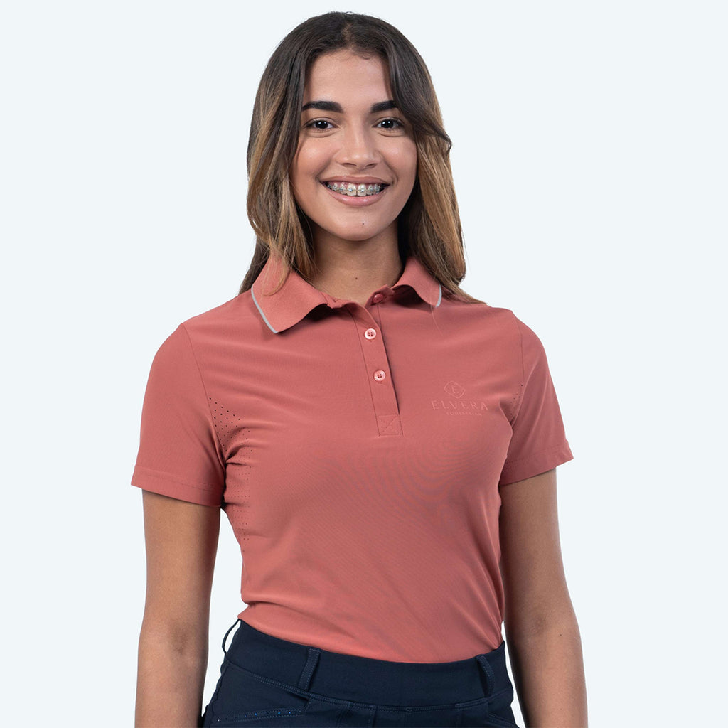 Elvera Equestrian Poloshirt EEKitty Marsala/Grey
