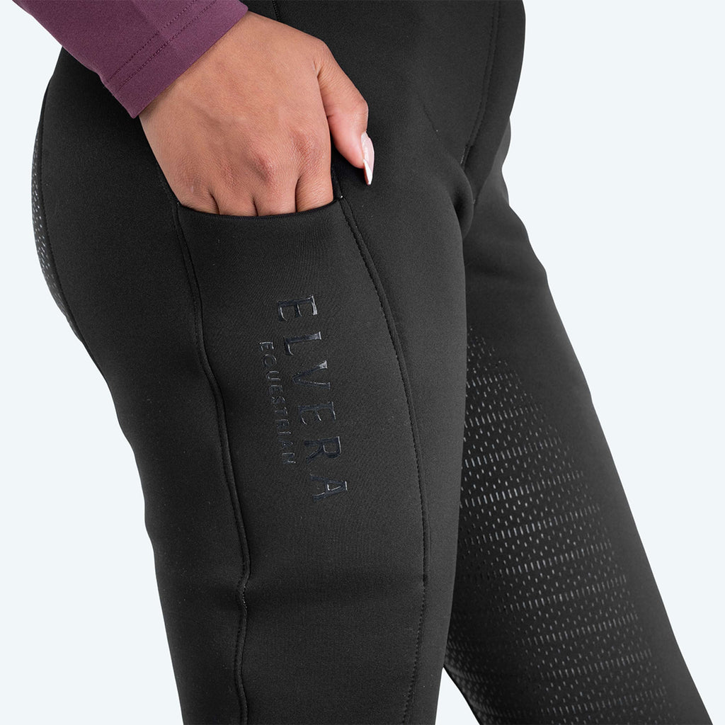 Elvera Equestrian Reithose Teddy Winter Pro Schwarz