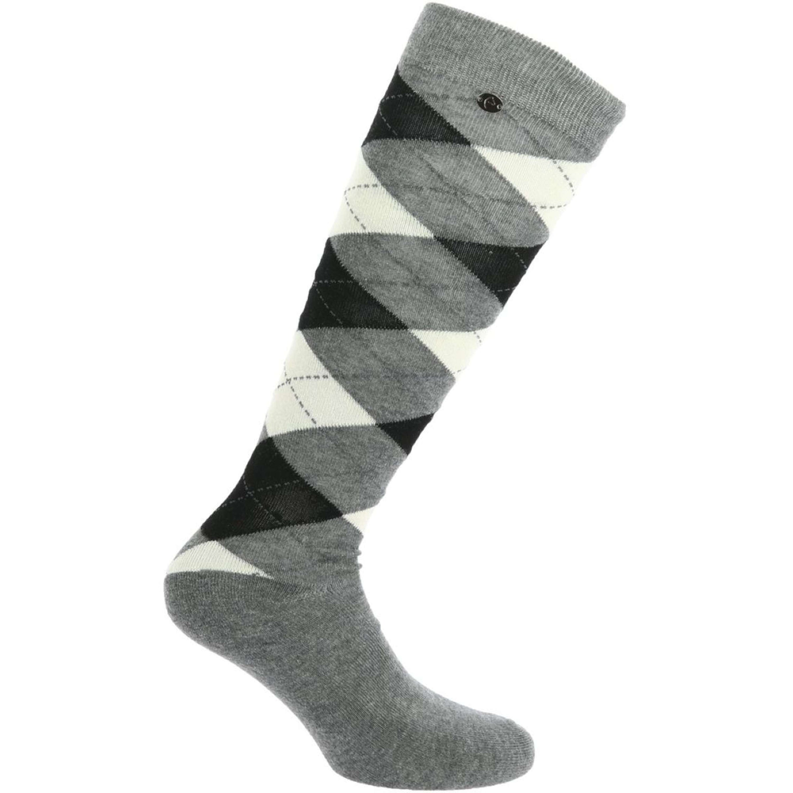 EQUITHÈME Reitsocken Argyle Grau/Ecru EQUITHÈME Reitsocken Argyle Grau/Ecru