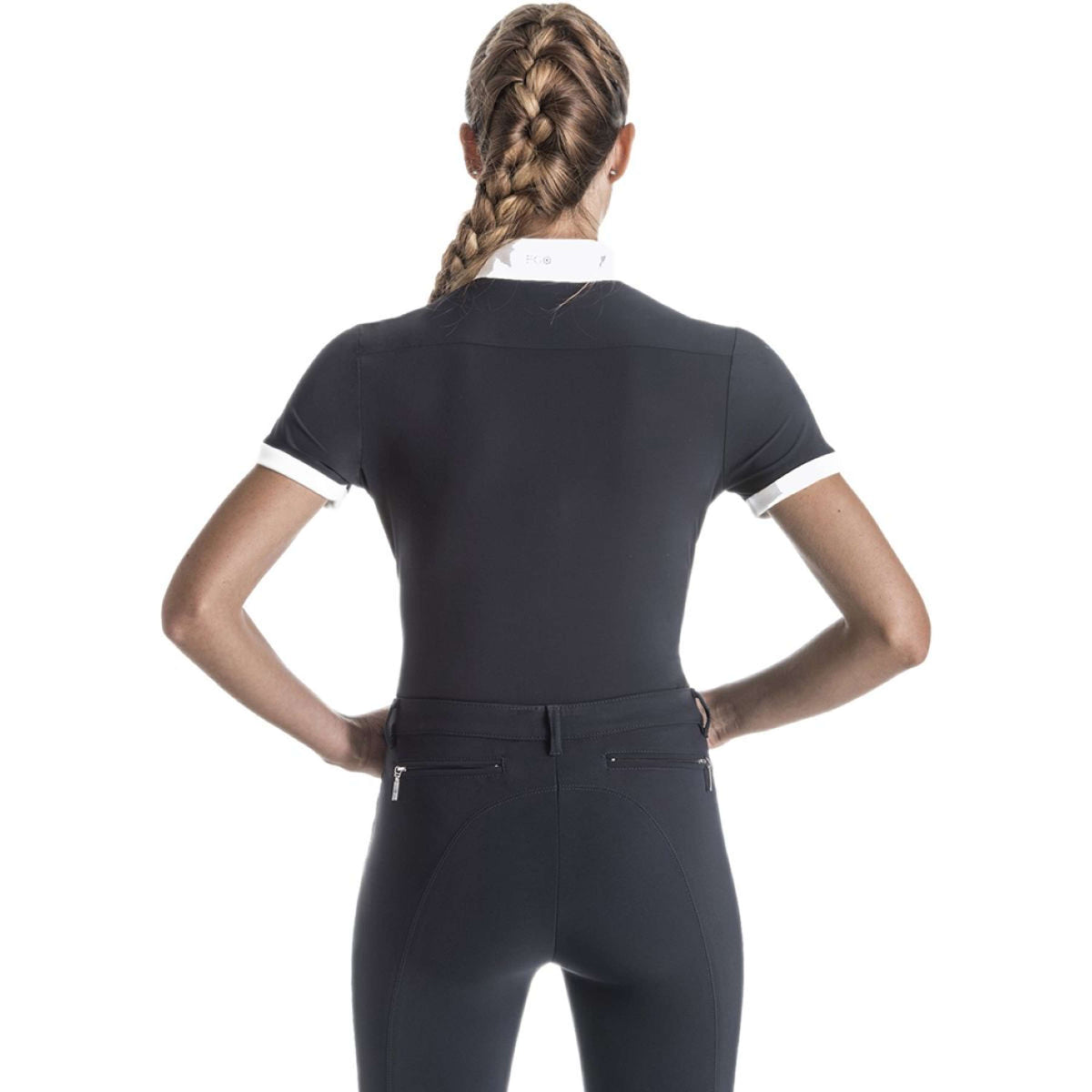 Ego7 Turniershirt Polo Kurze Ärmel Schwarz/Weiß