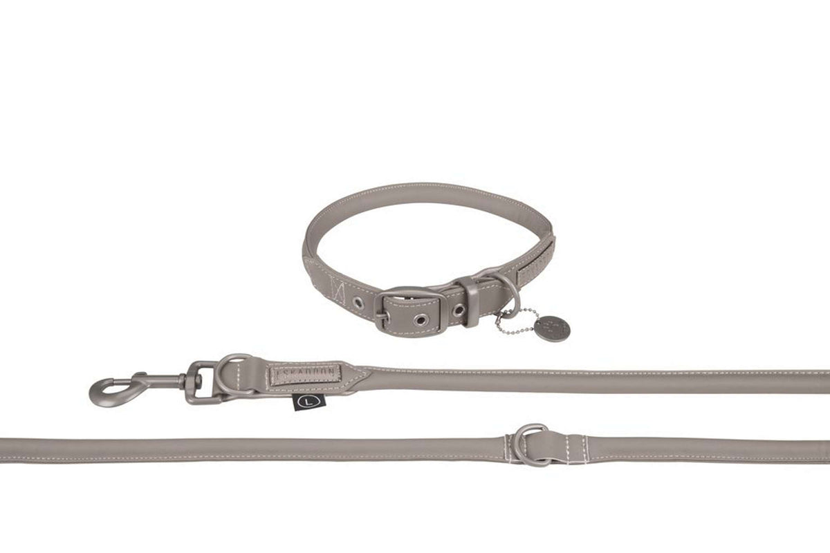 Eskadron Halsband und Leine Classic Sports Leather Velvet Taupe