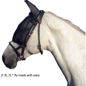 F.R.A. Cavallo Horse & Rider Fliegenmaske mit Ohren Schwarz