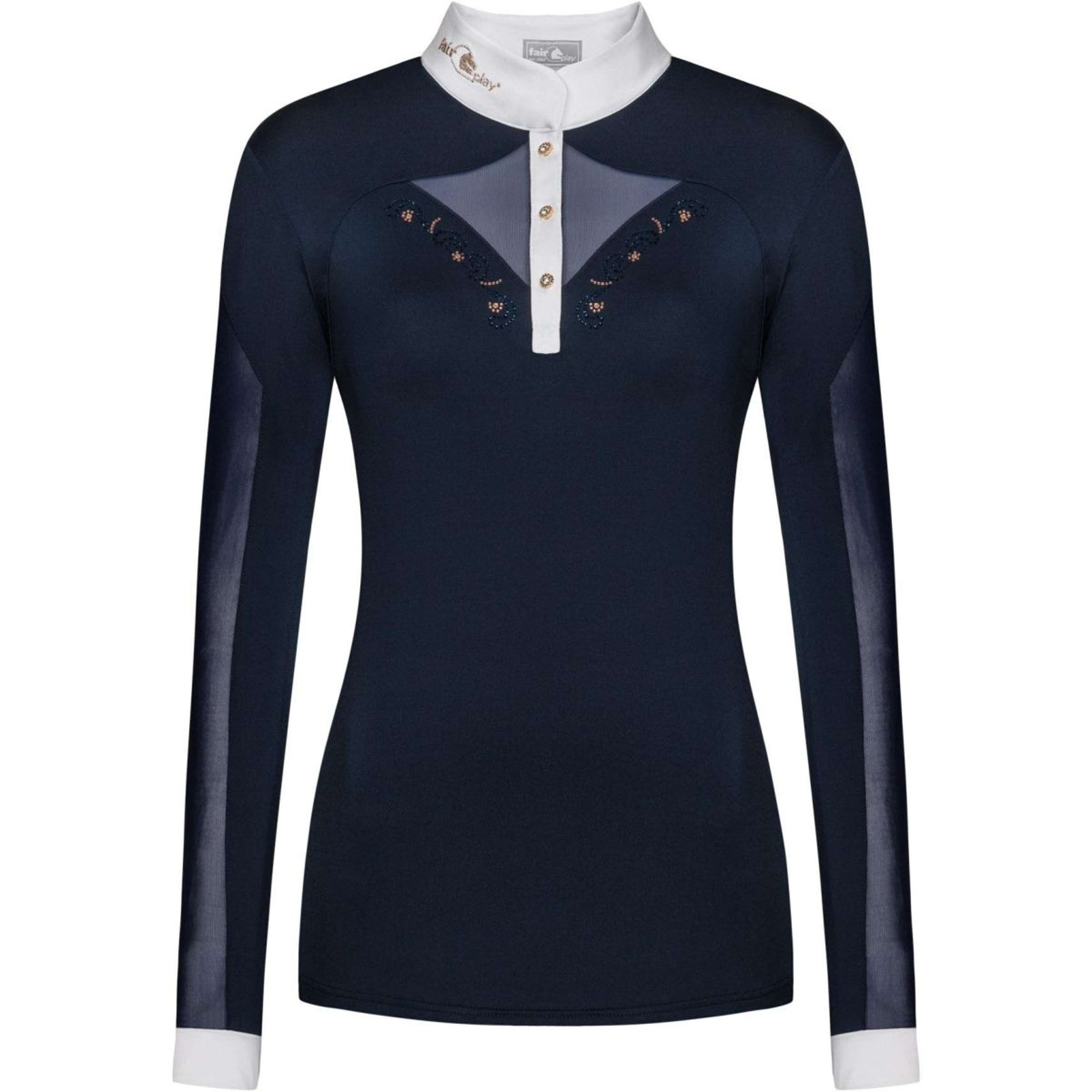 Fair Play Turniershirt Cathrine Rosegold Navy/Weiß