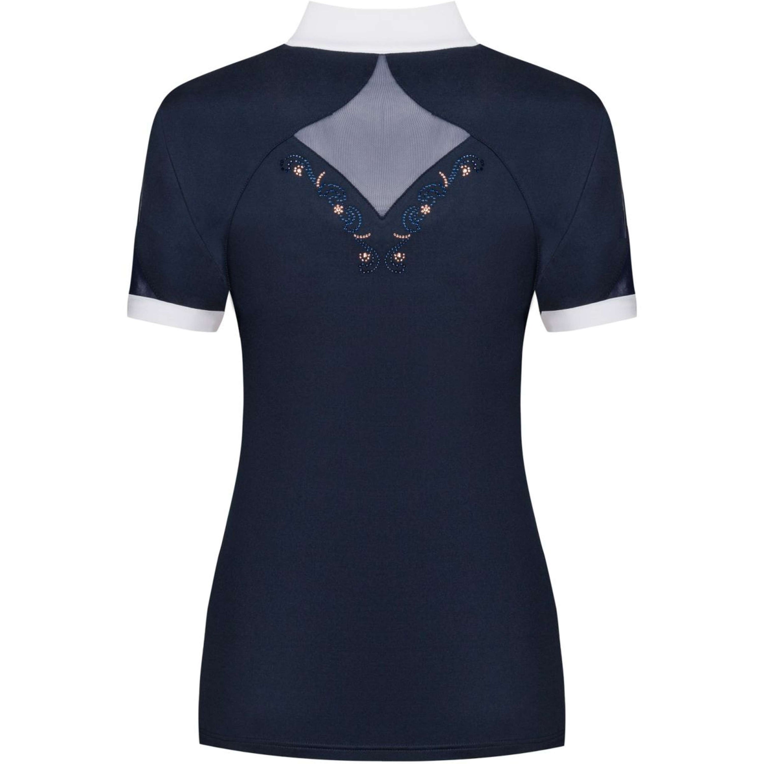 Fair Play Turniershirt Cathrine Rosegold Kurze Ärmel Navy/Weiß