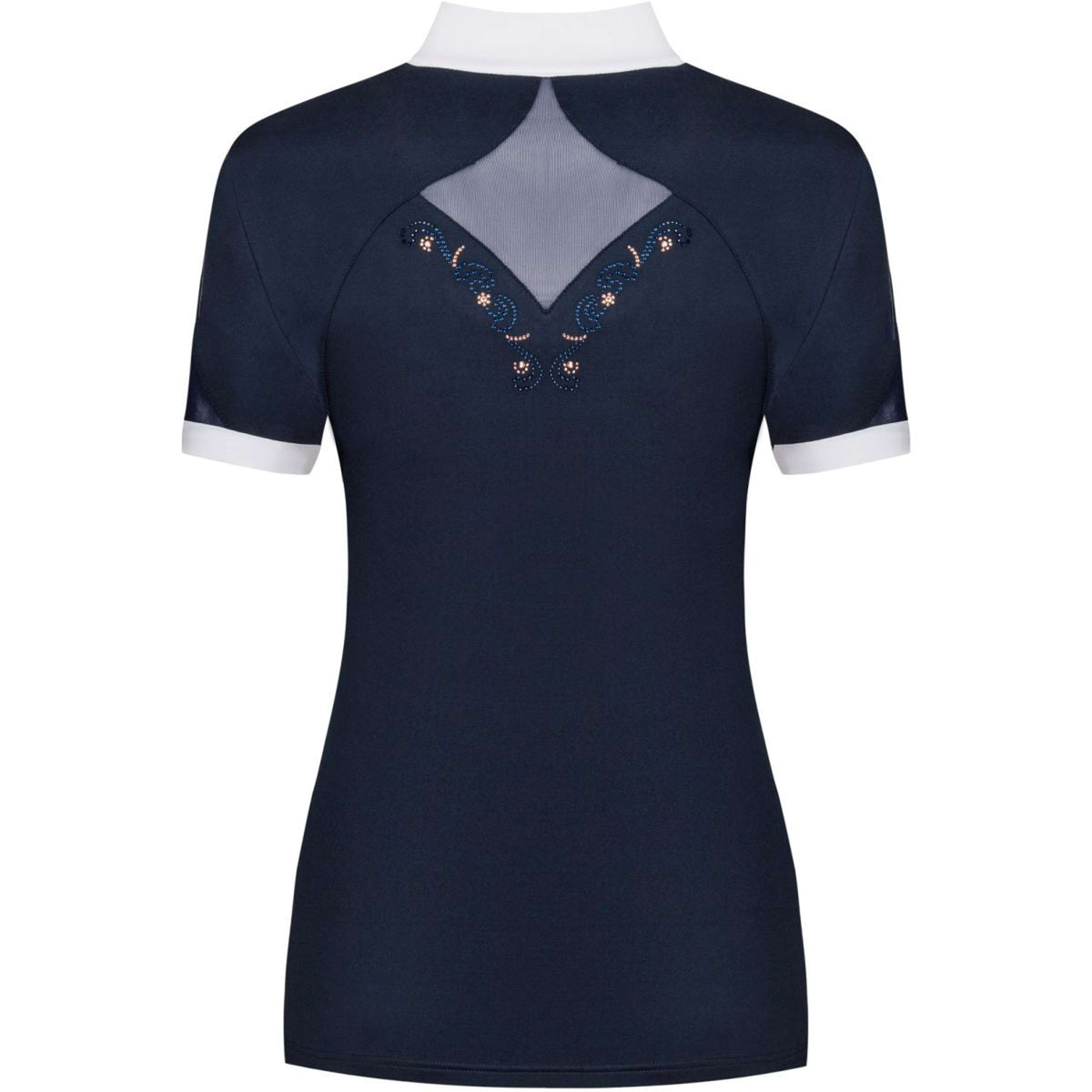 Fair Play Turniershirt Cathrine Rosegold Kurze Ärmel Navy/Weiß