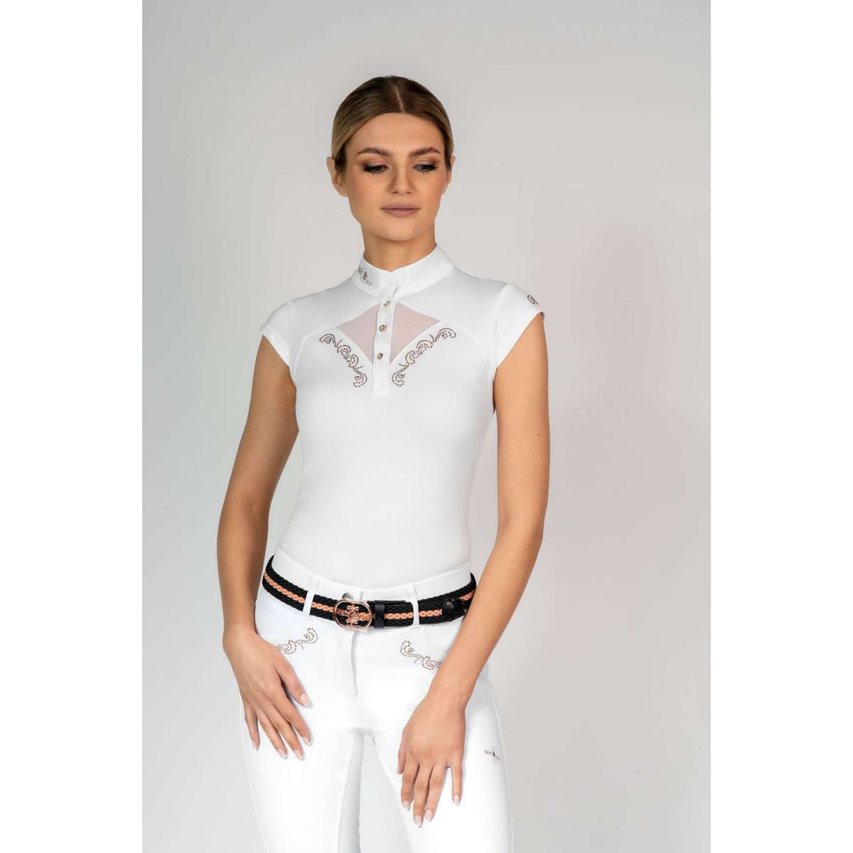 Fair Play Turniershirt Cathrine Rosegold Sleeveless Weiß