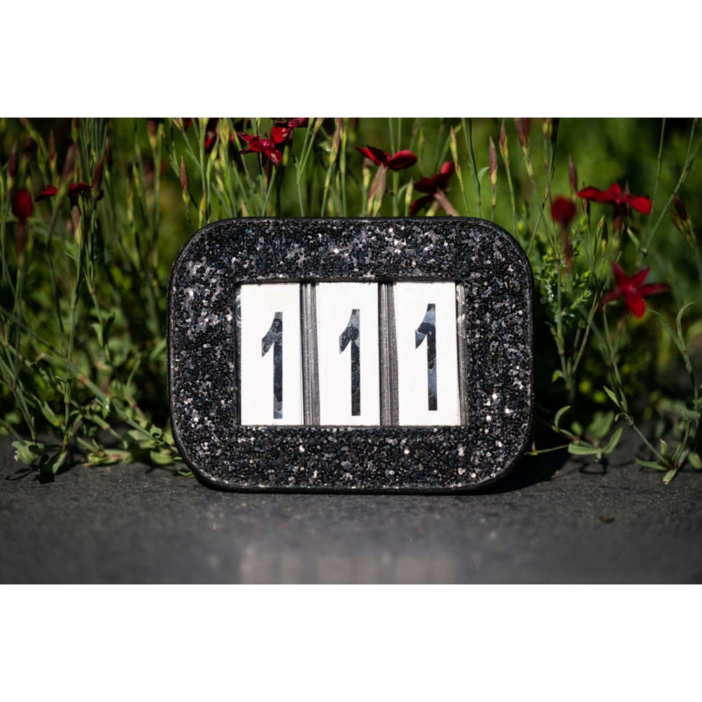 HB Startnummer Glitzer Schwarz