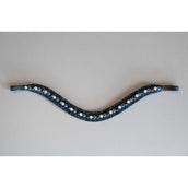 HB Showtime Stirnriemen Rocky Glitter Schwarz/Navy Funkeln