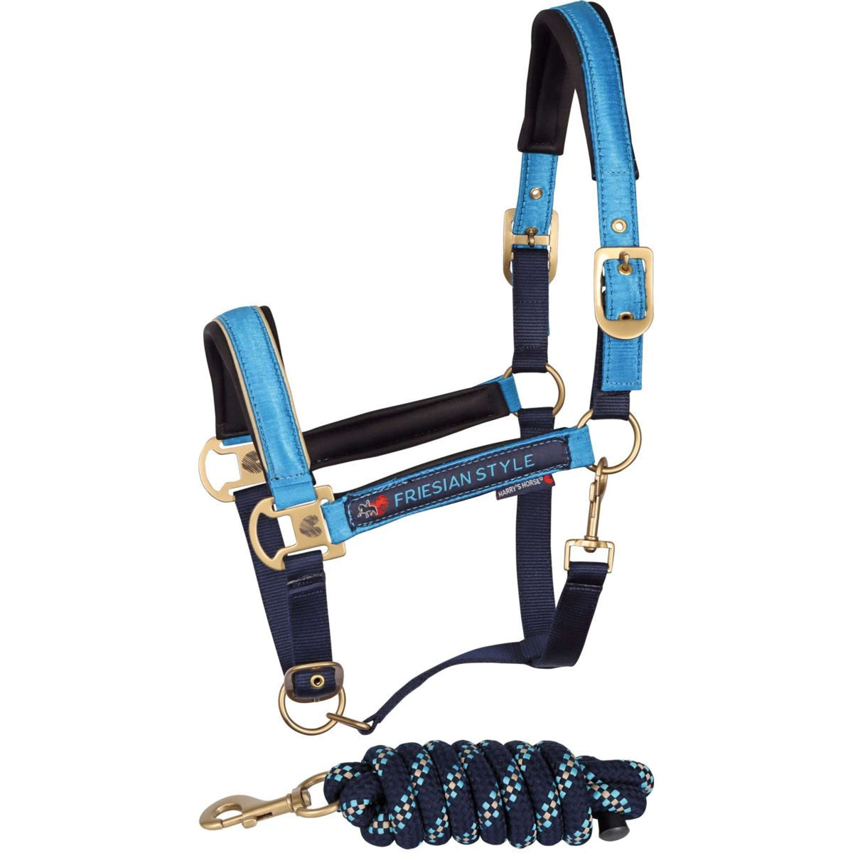 Harry's Horse Halfterset Friesian Style Hellblau