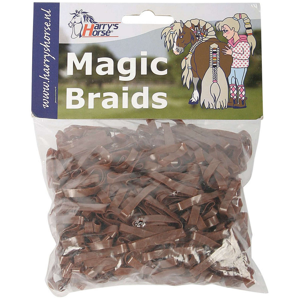 Harry's Horse Einflechtgummis Magic Braids Beutel Braun