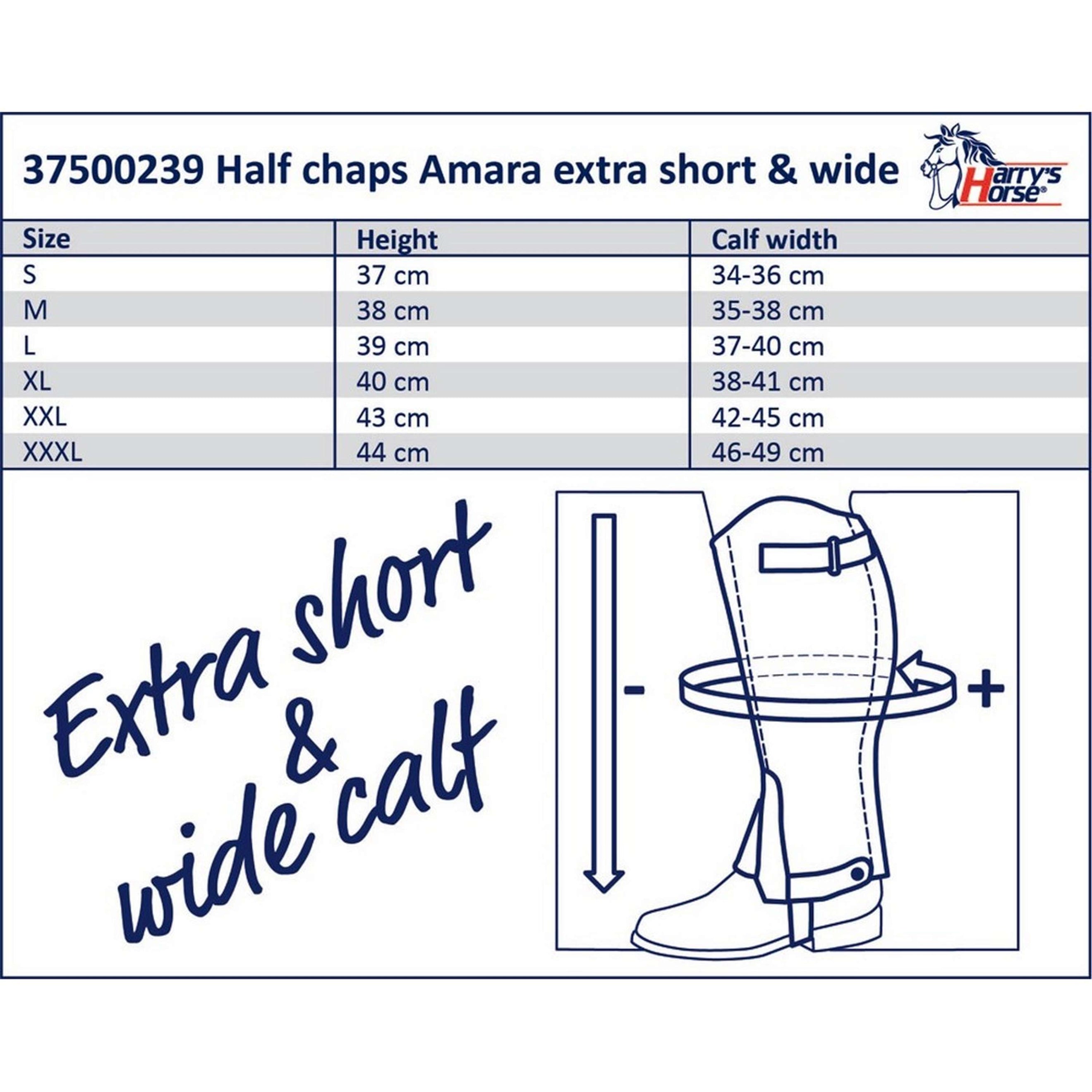 Harry's Horse Chaps Amara Short Wide Schwarz Harry's Horse Chaps Amara Short Wide Schwarz