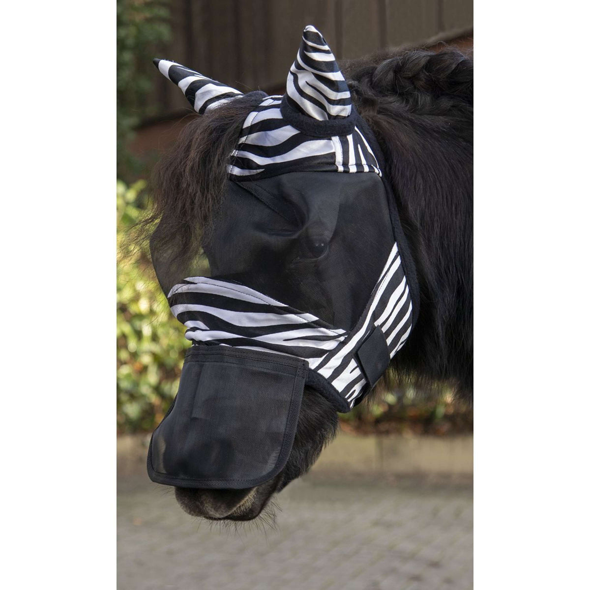 HKM Fliegenmaske Zebra Schwarz/Weiß