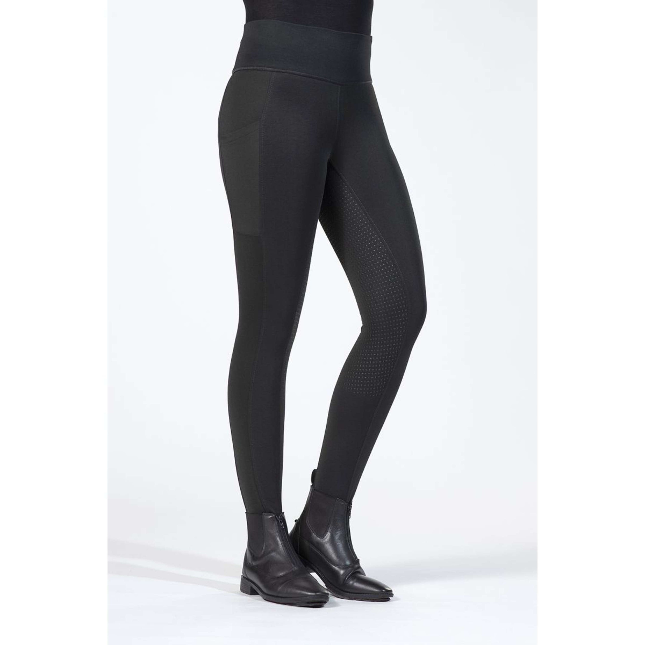 HKM Reitleggings Cosy Full Grip Schwarz