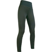 HKM Reitleggings Cosy Full Grip Dunkelgrün