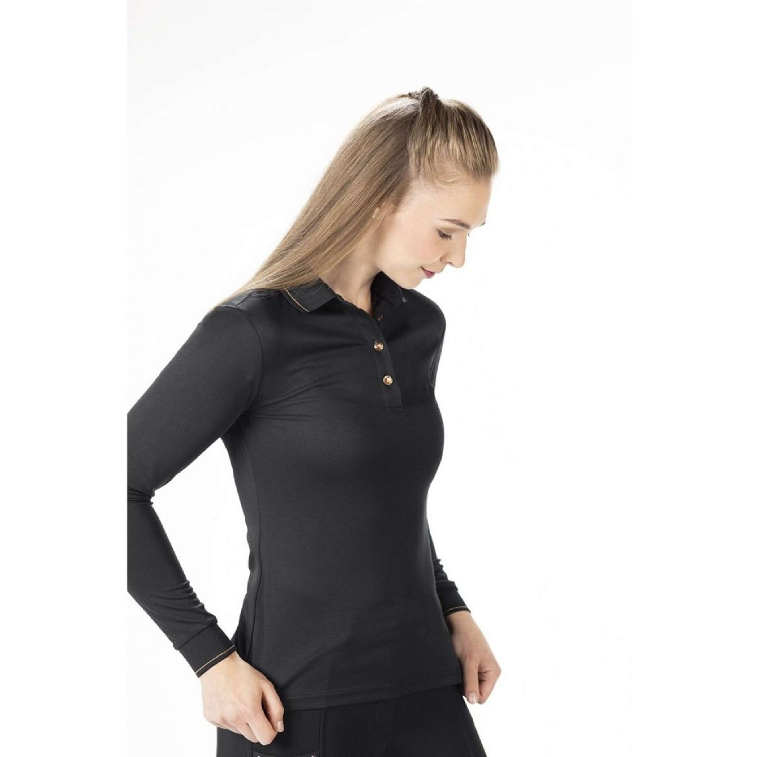 HKM Poloshirt Rosegold Glamour Longsleeve Schwarz/Rosegold HKM Poloshirt Rosegold Glamour Longsleeve Schwarz/Rosegold