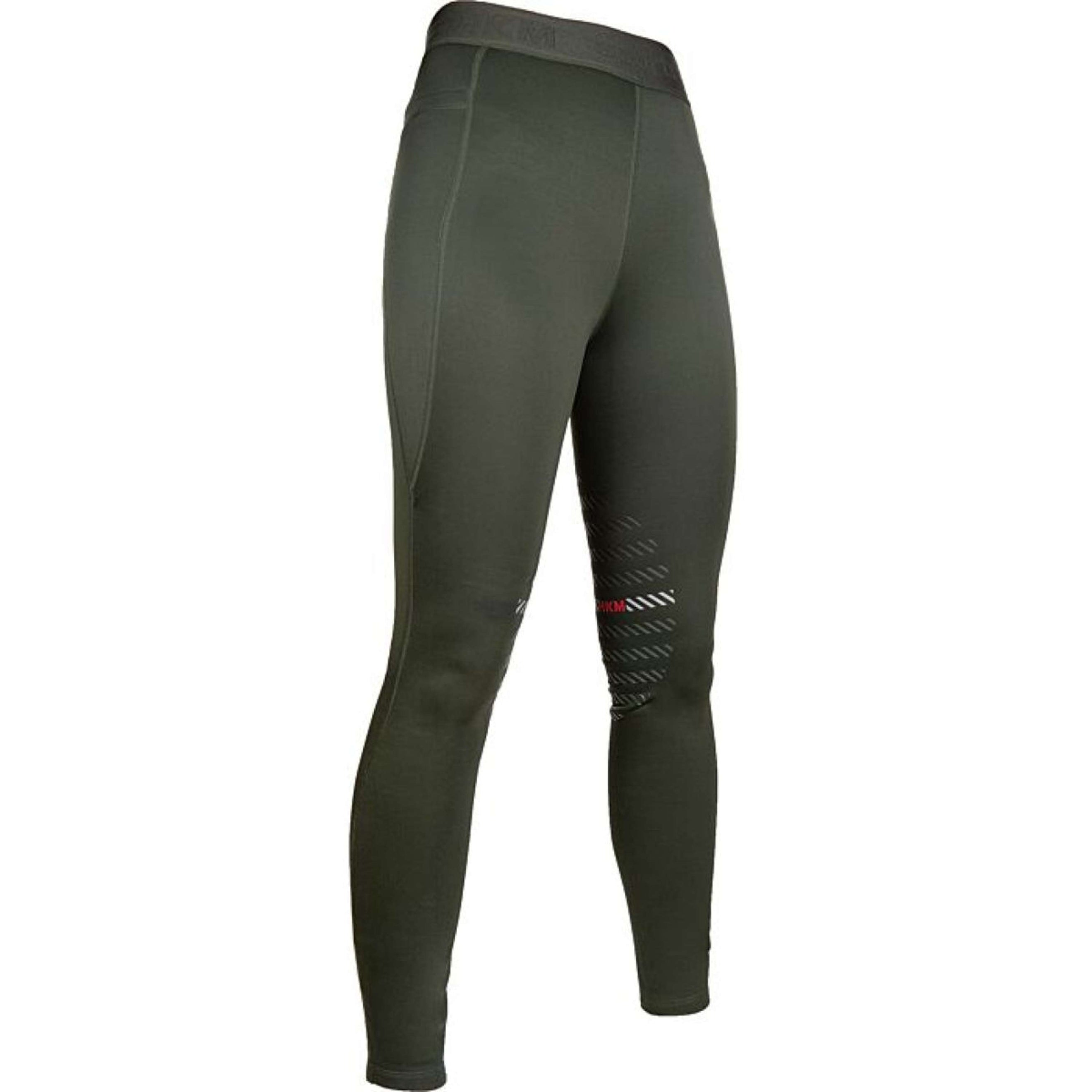 HKM Reitleggings Sports Silikon Kniebesatz Dunkelgrün