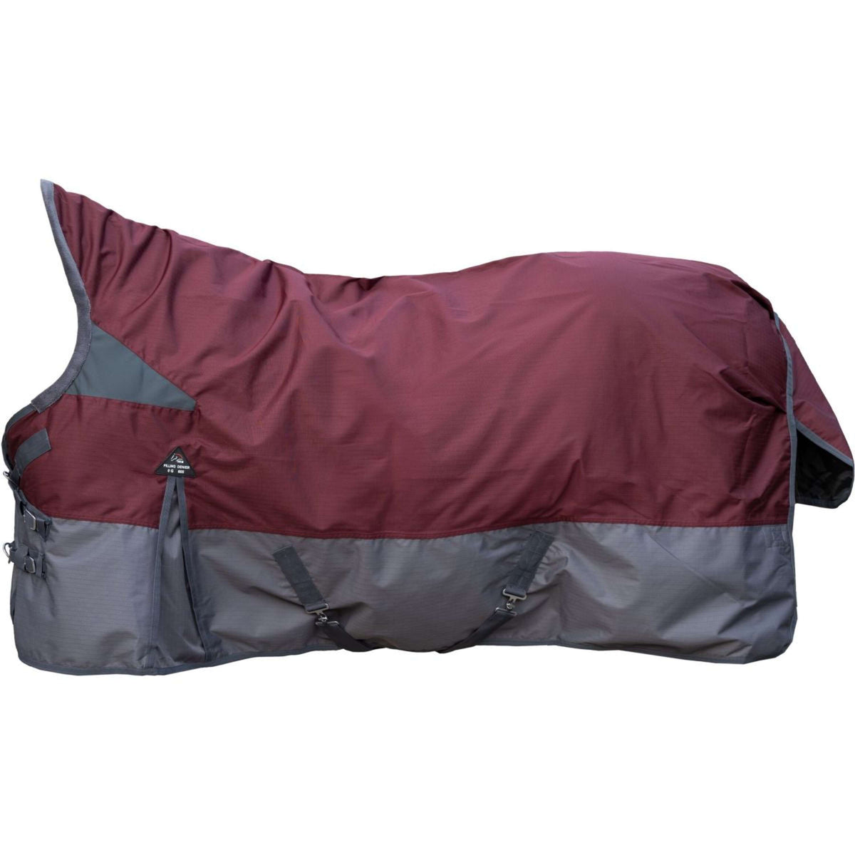 HKM Outdoordecke Yukon 600D Katoen 200g dunkelrot/grau