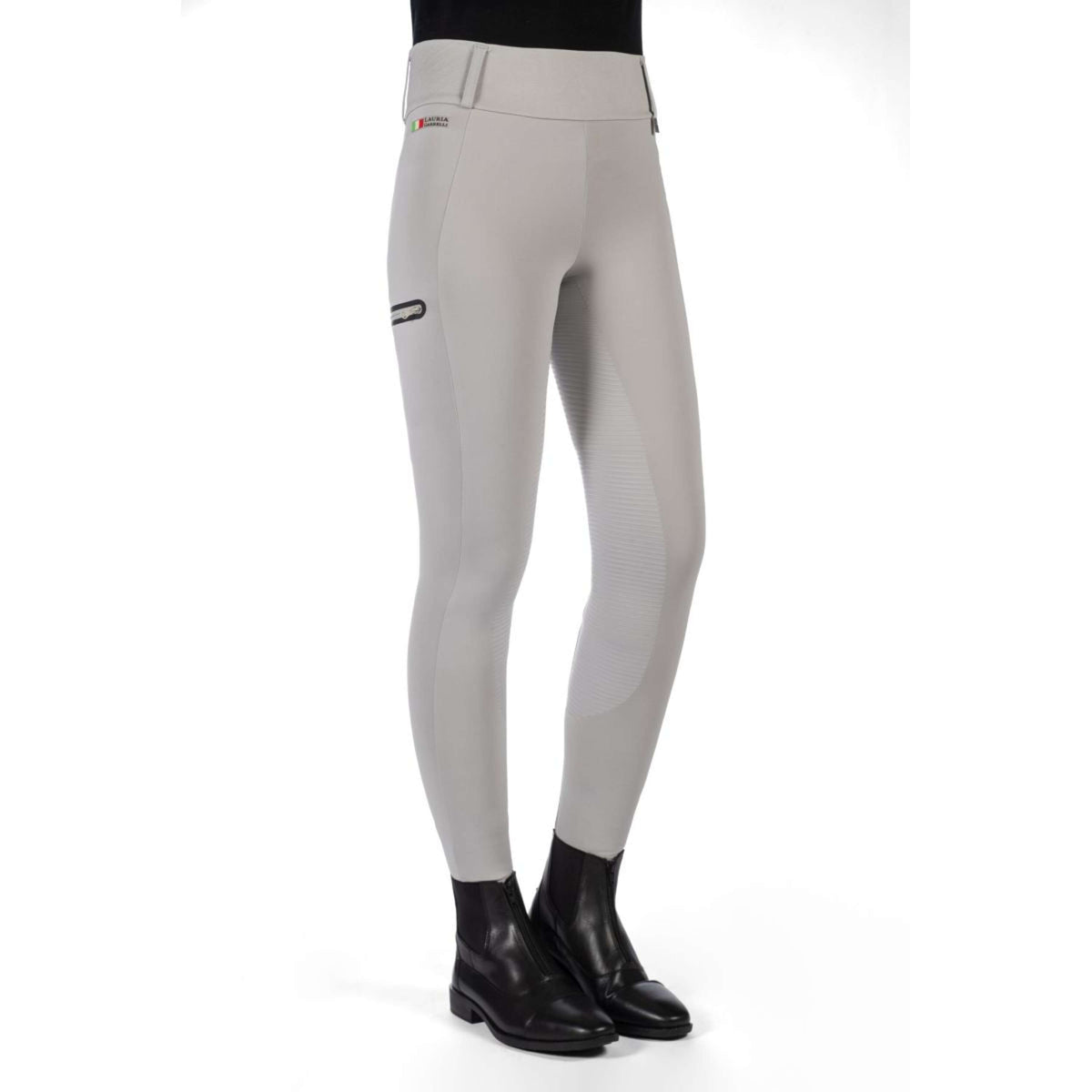 HKM Reitleggings Livigno Full Grip Steingrau