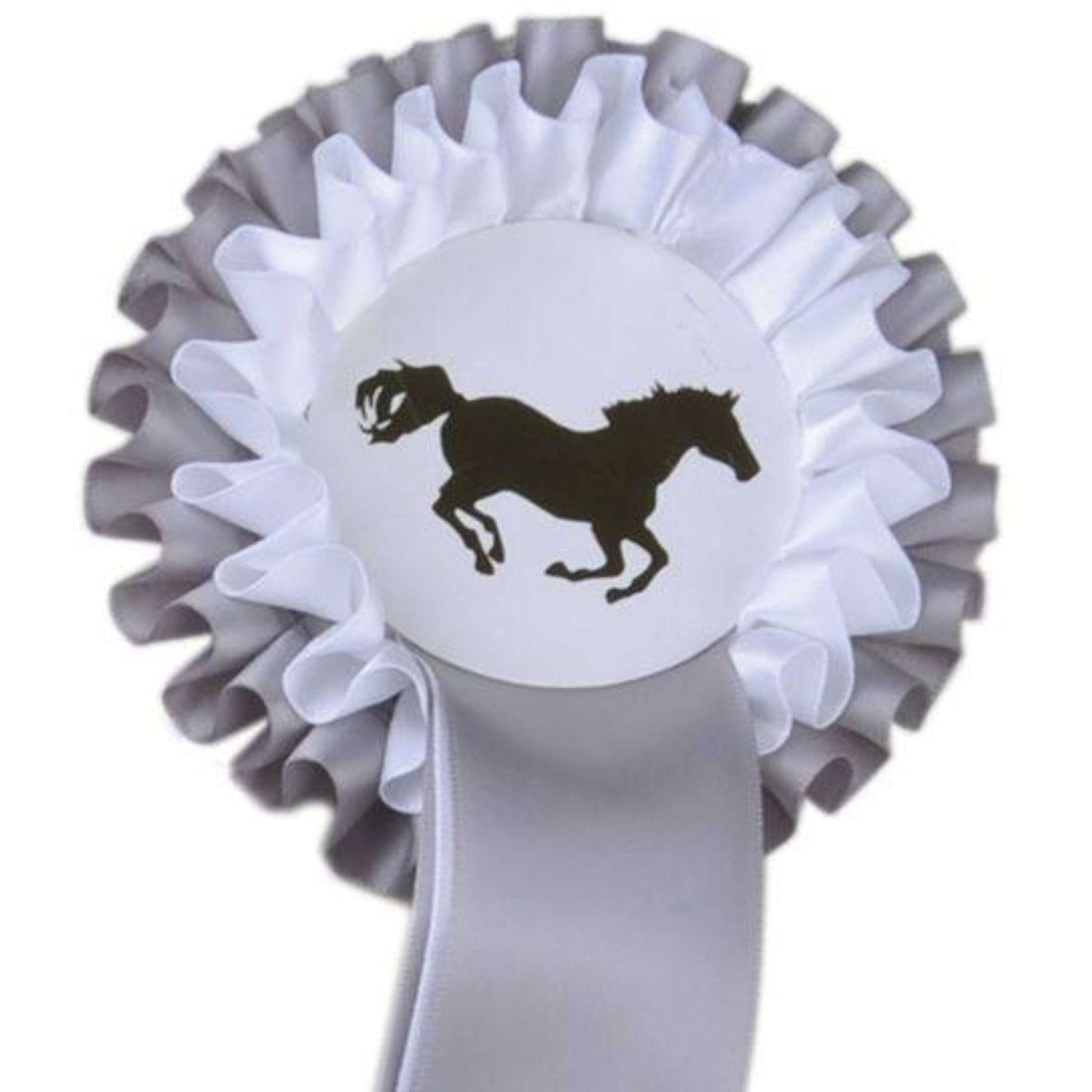 HKM Turnierschleife 2 Schichten Silber Weiß HKM Turnierschleife 2 Schichten Silber Weiß