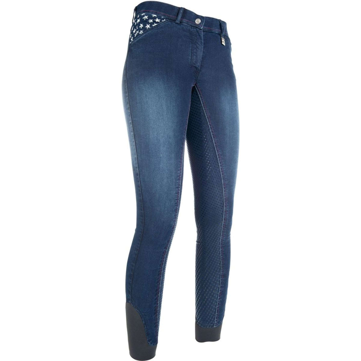 HKM Reithose Stars & Stripes Denim Blaue Jeans