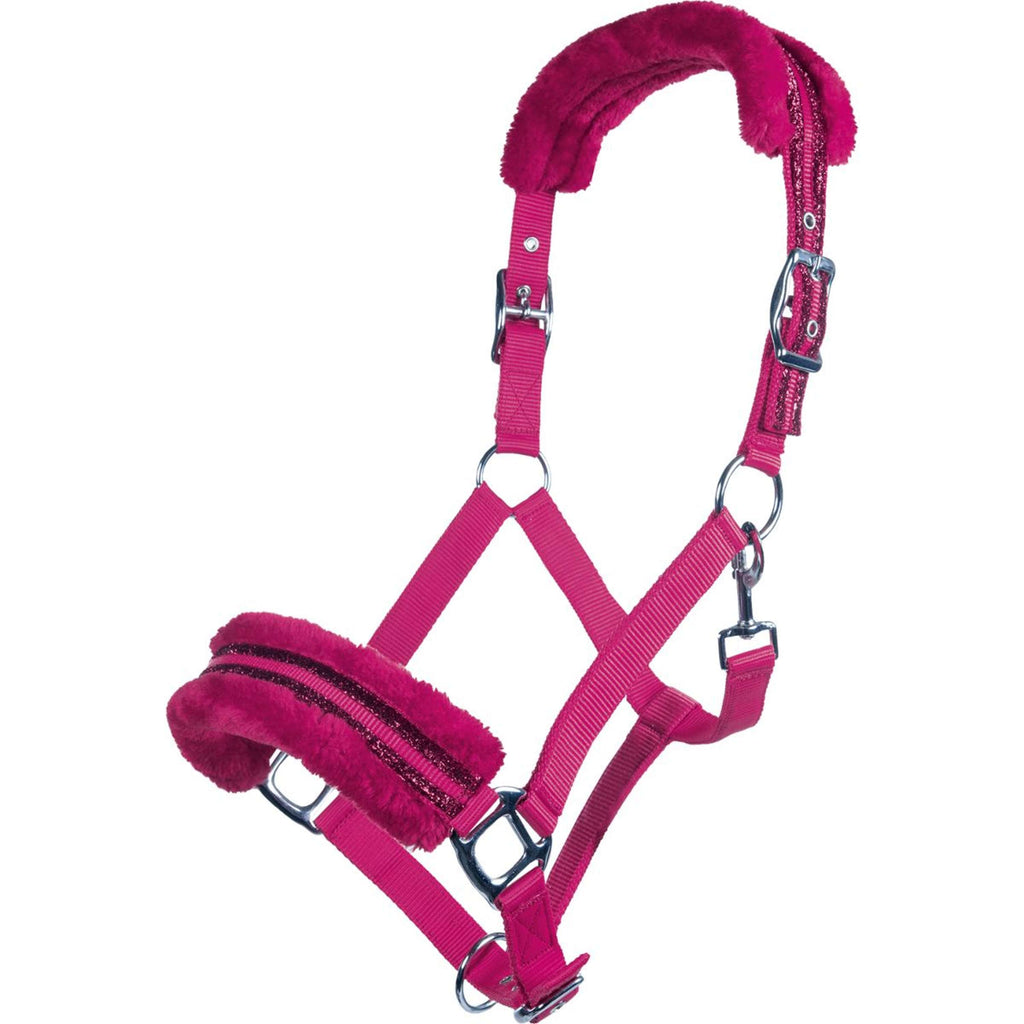 HKM Nylonhalfter Glitter mit Polarfleece Fütterung Rosa
