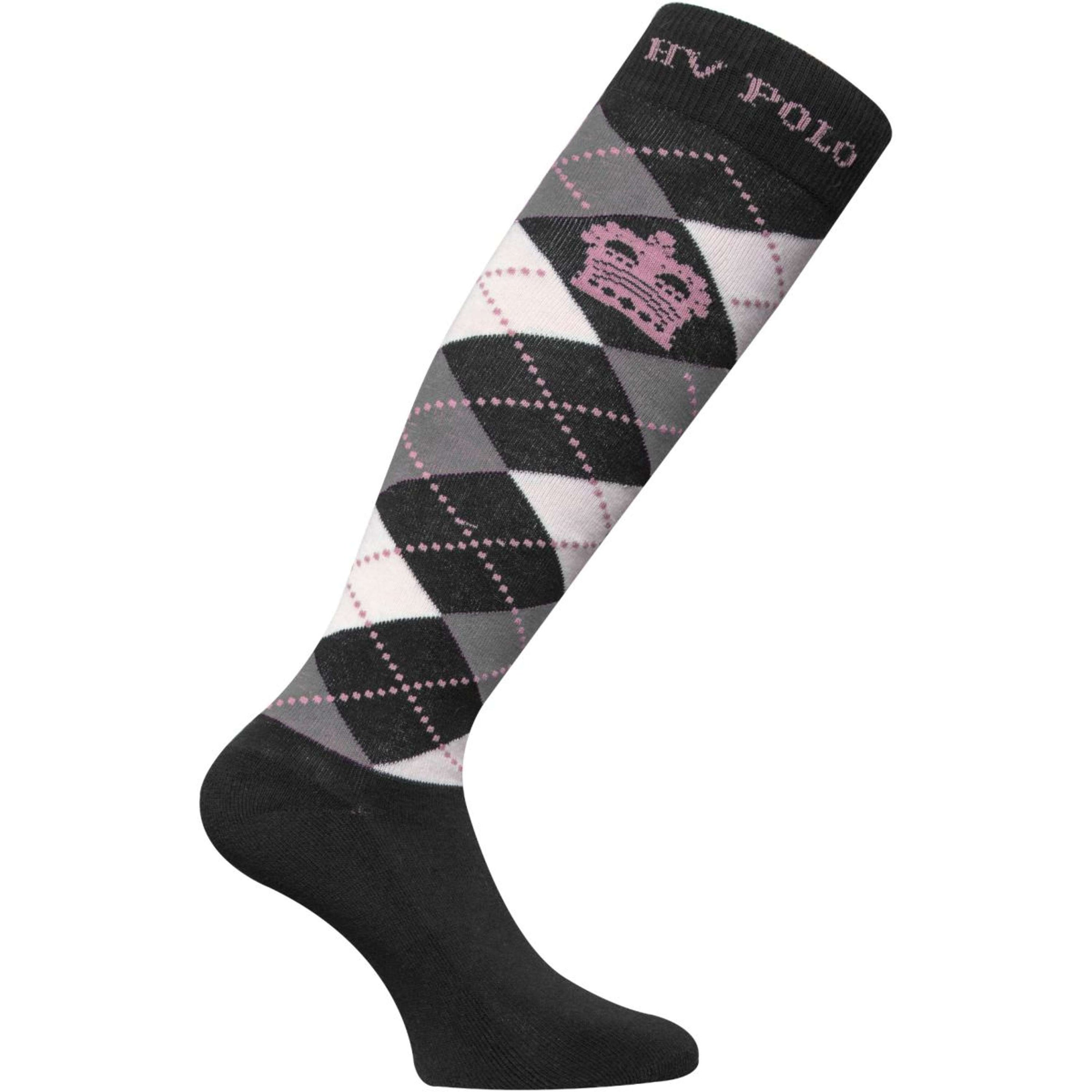 HV Polo Socken Argyle Schwarz/SilbergrauMelange/Rose