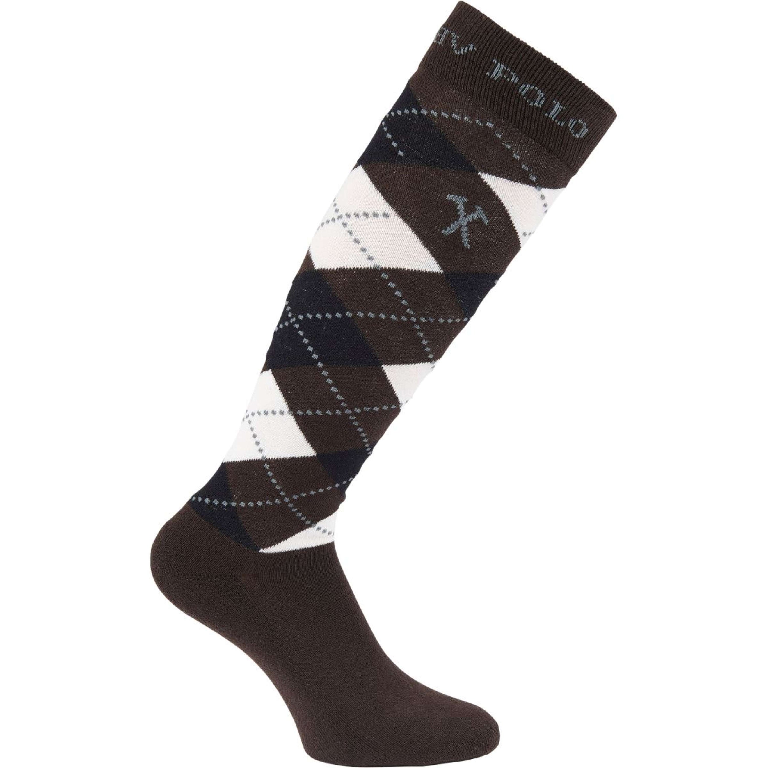 HV Polo Socken Argyle Kaffee/Schwarz/Grau