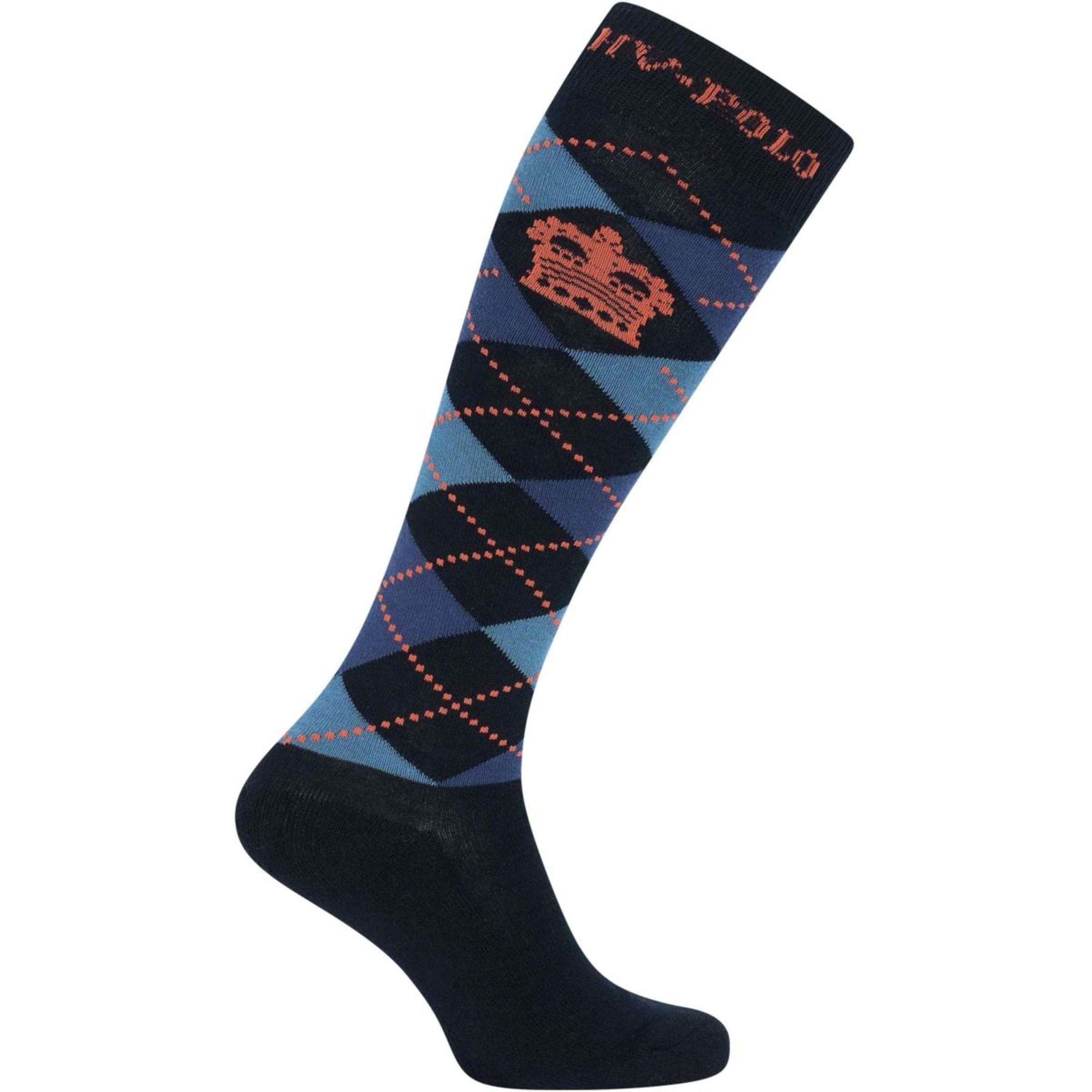 HV Polo Socken Argyle Marine/Ingwer