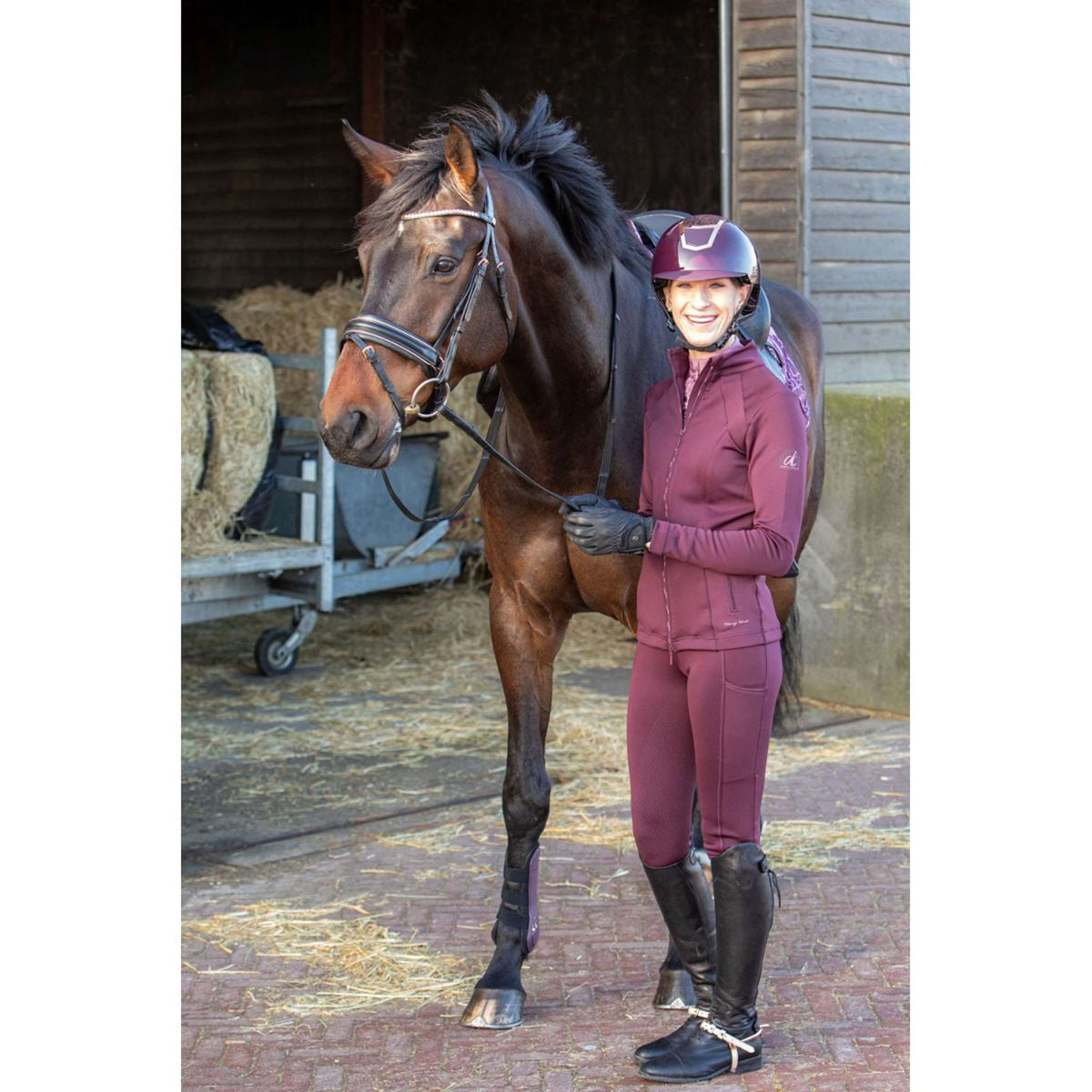 Harry's Horse Reitleggings Equitights Denici Cavalli Scabiosa Full Grip Bordeaux