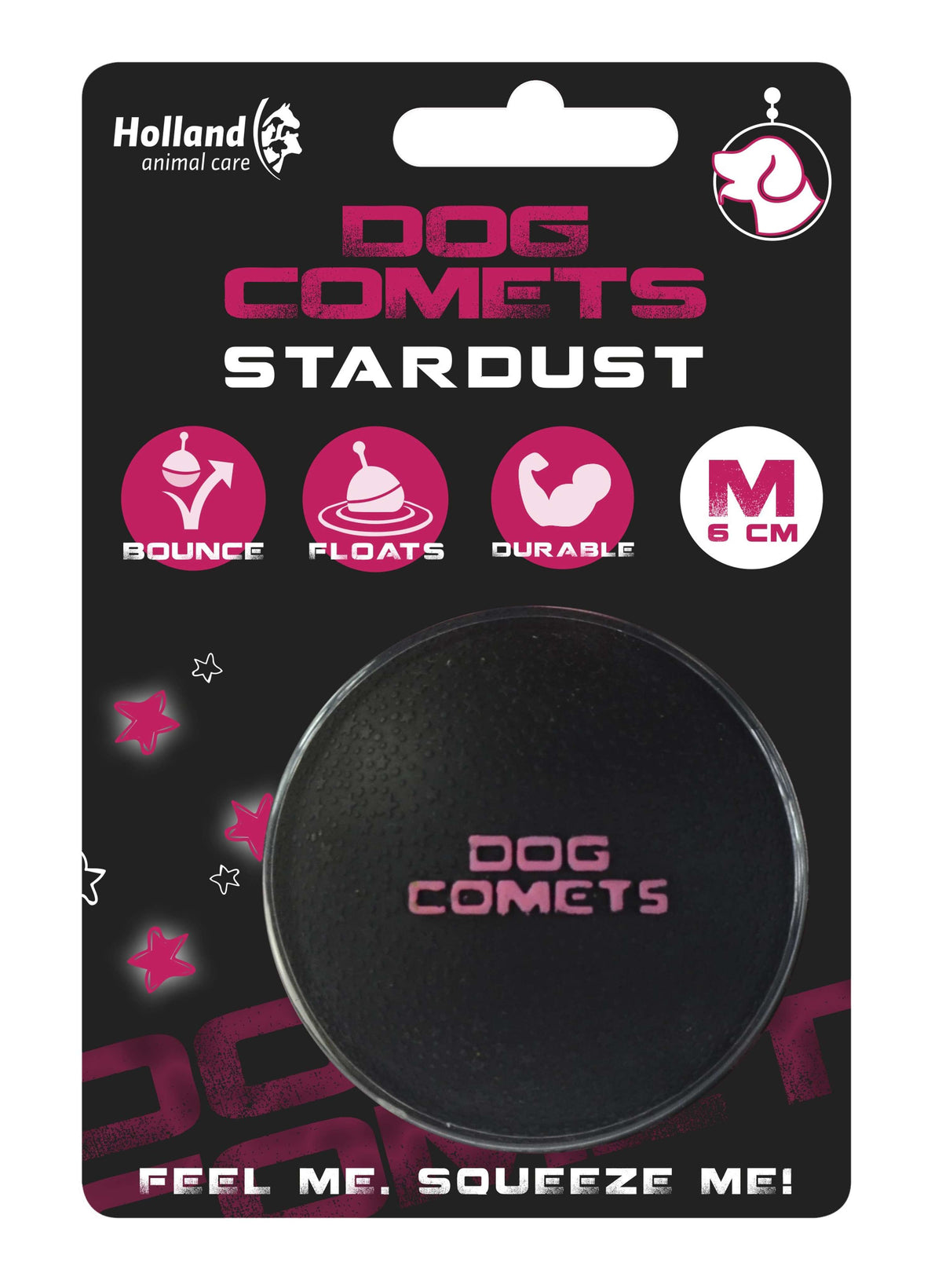 Dog Comets Ball Ball Stardust Schwarz/Rosa