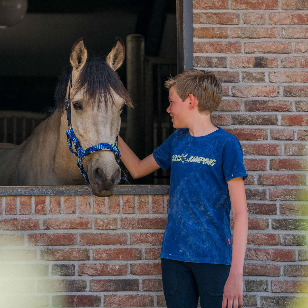 Red Horse T-Shirt Cooper Blau