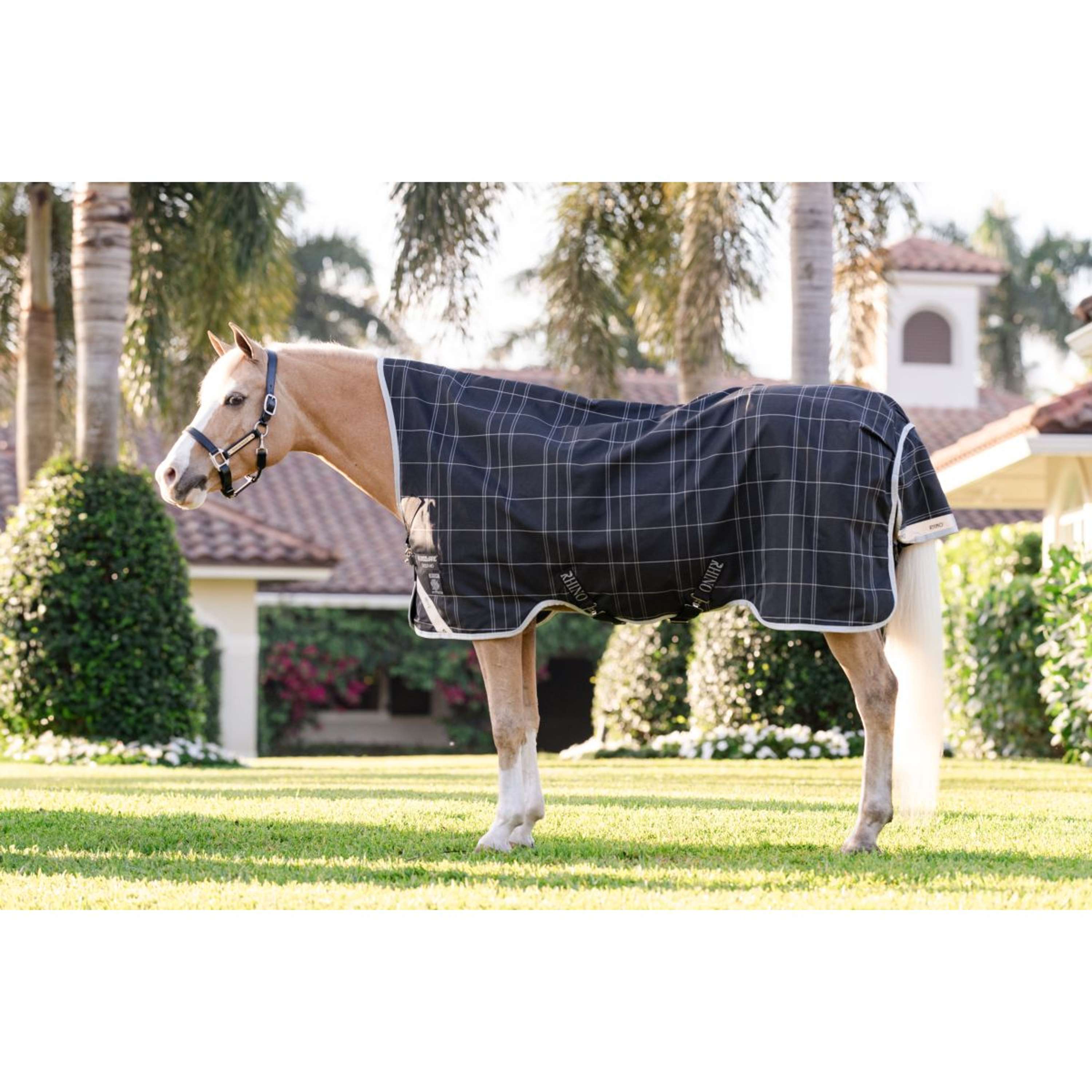 Rhino Wug Turnout Pony 100g Schwarz/Grau/Weiß Chk/Grau