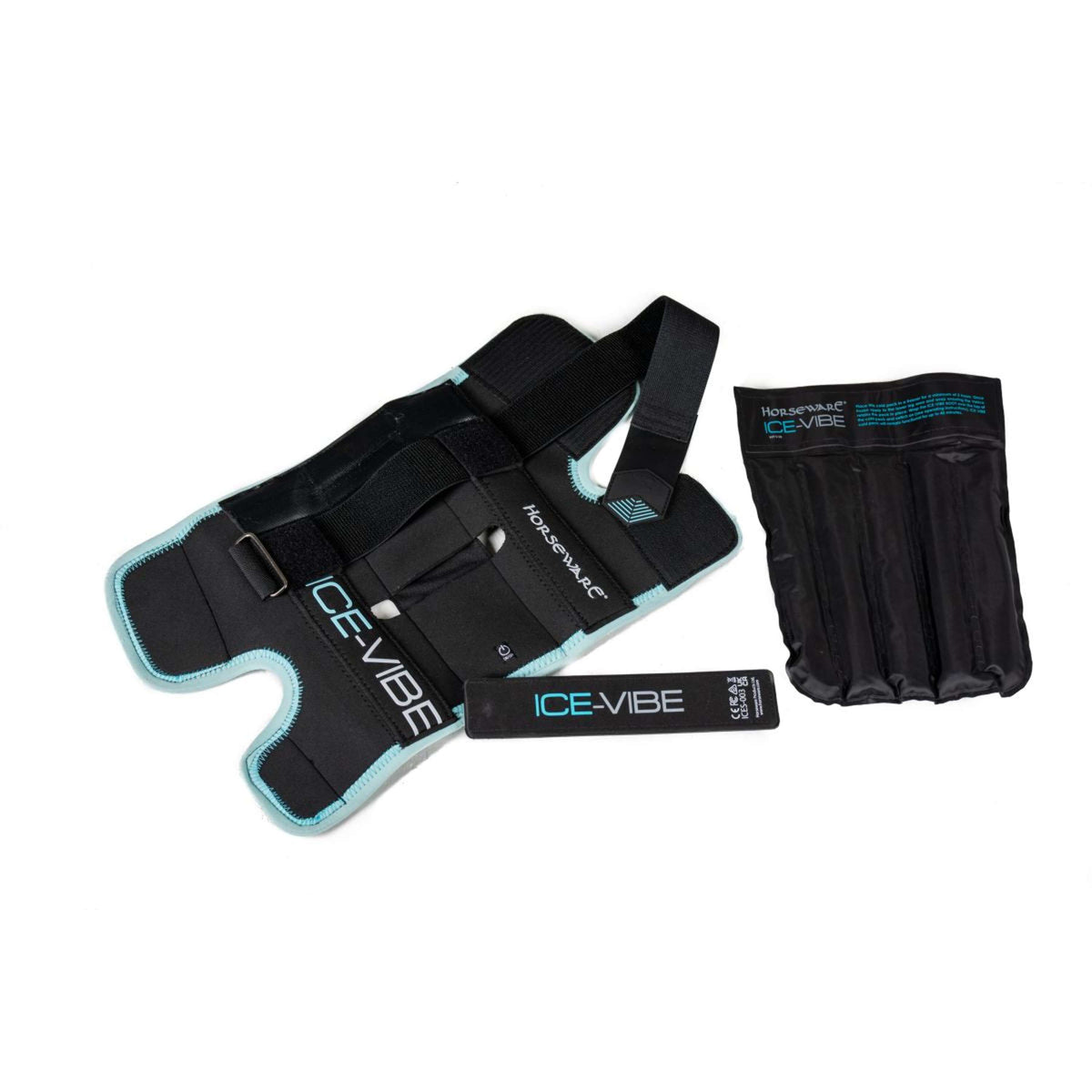 Ice-Vibe Knee Wrap II 2 Stück Schwarz/Aqua