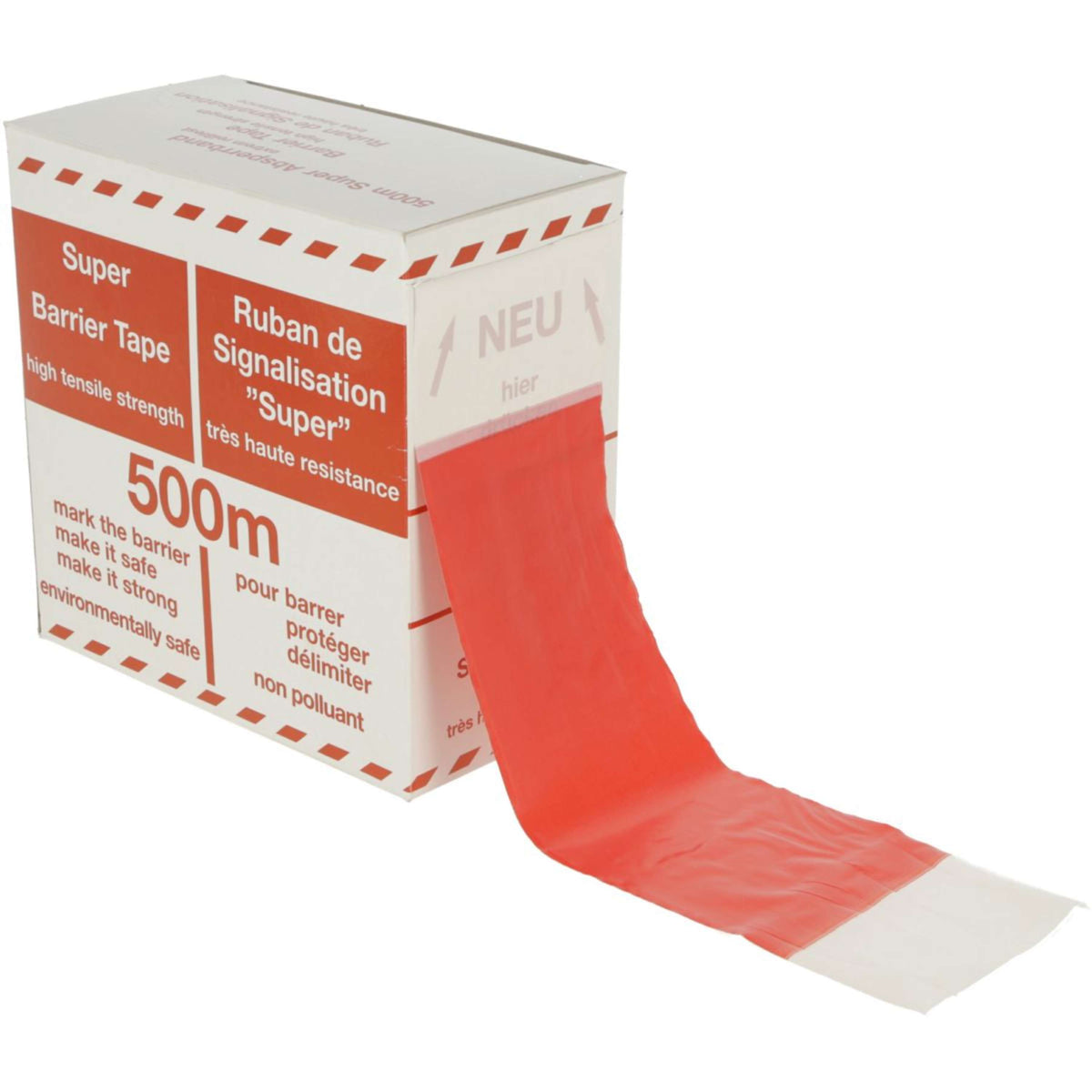 Kerbl Folien-Absperrband Geblockt Abrollbox Rot/Weiß