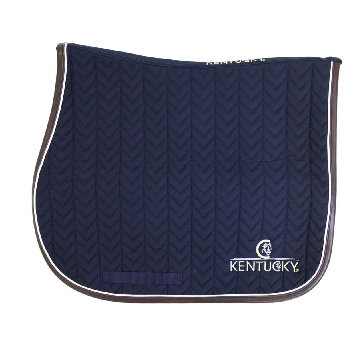 Kentucky Schabracke Springen Fishbone Leder Navy