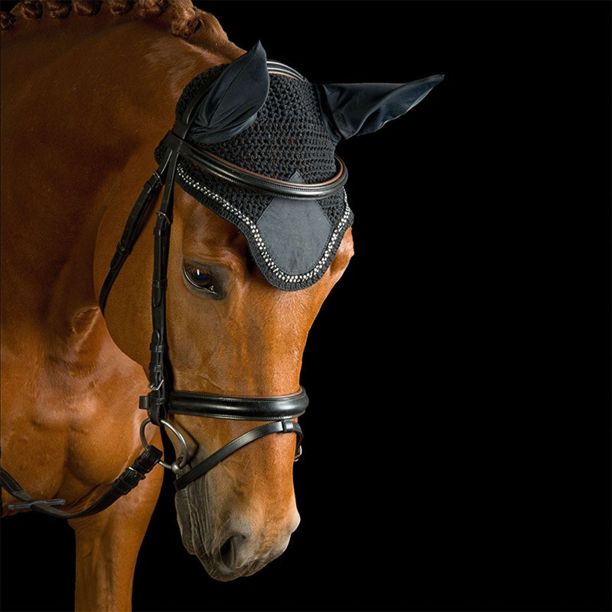 Kavalkade Fliegenhaube mit Strasssteinen Marine