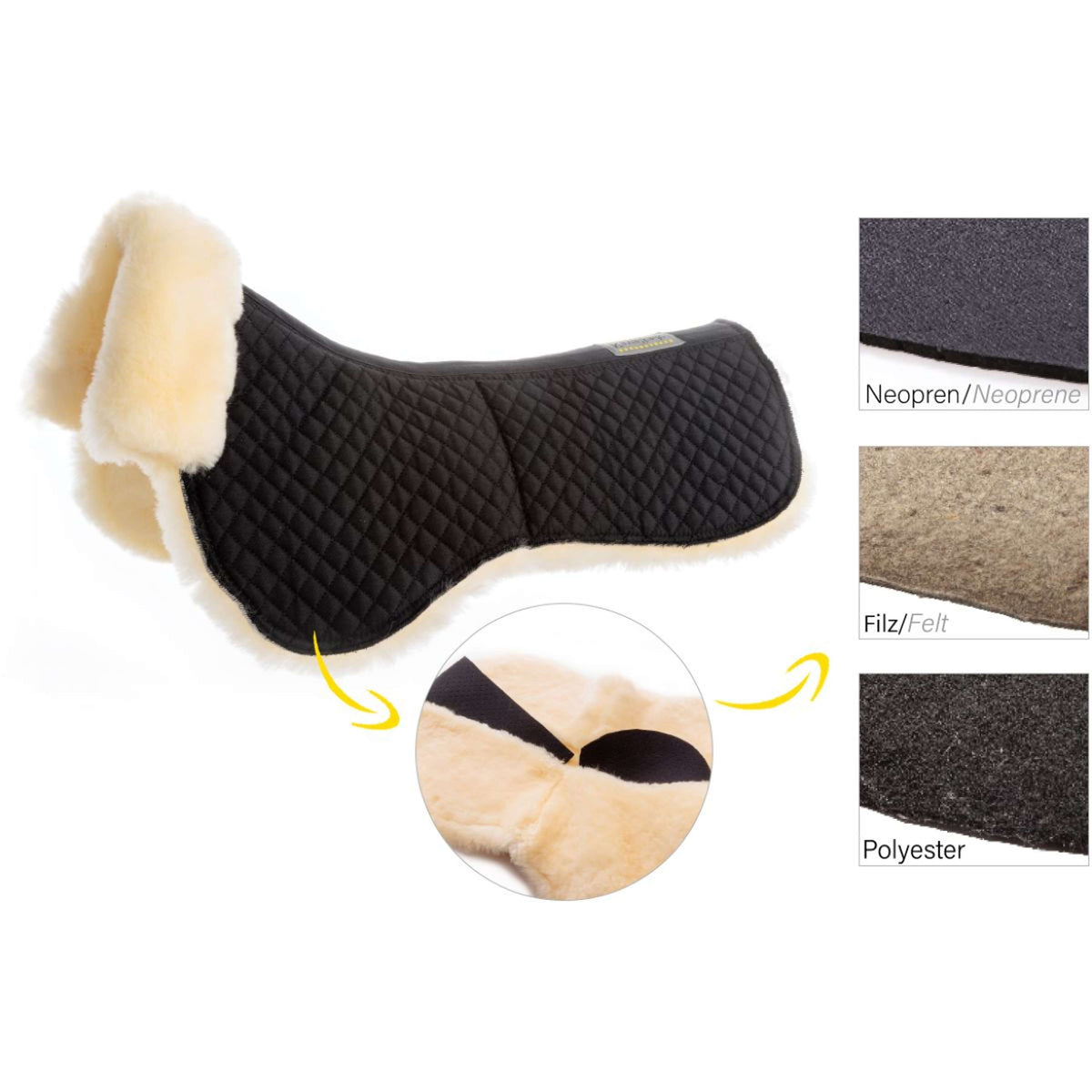 Kavalkade Unterleger Lambskin Schwarz/Naturell