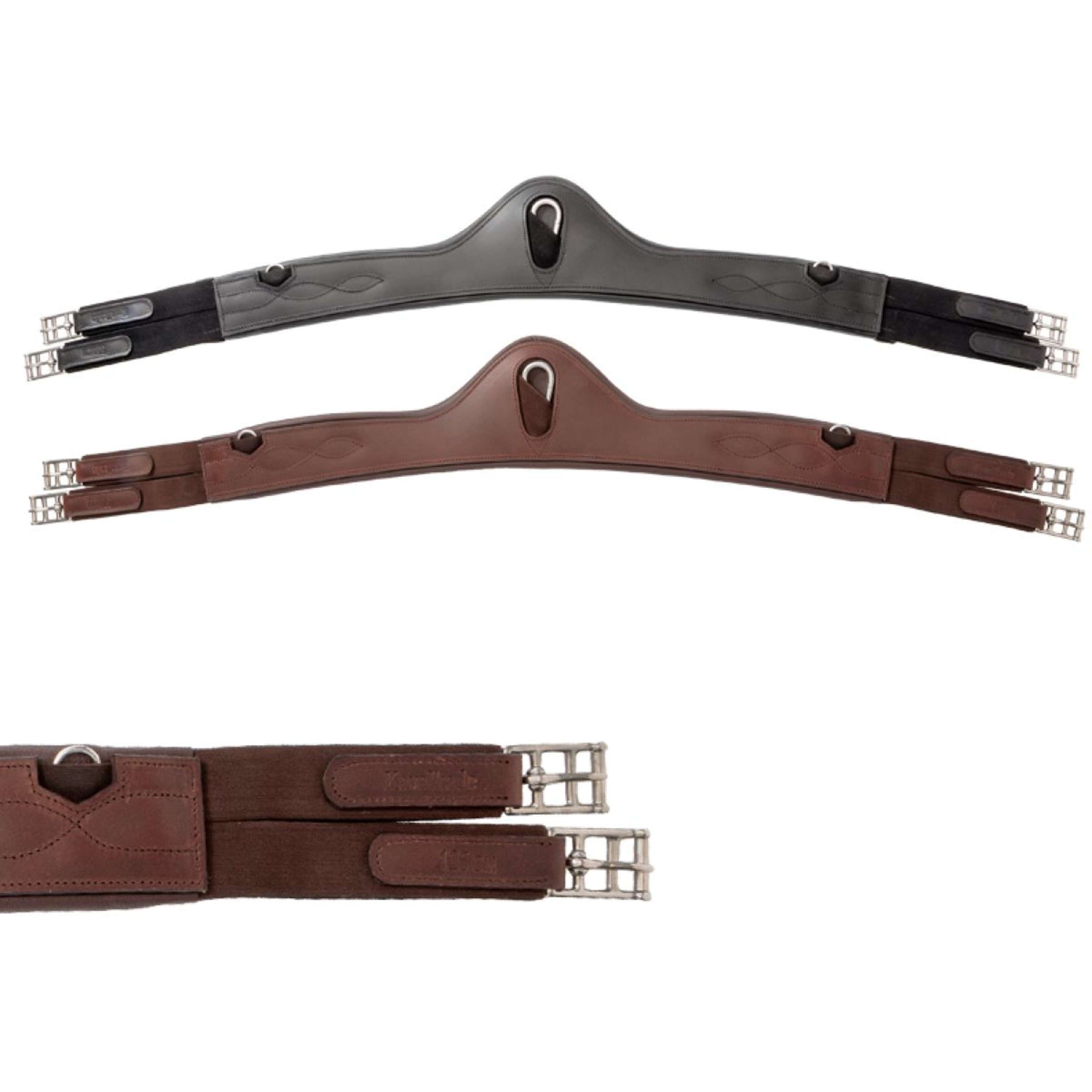 Kavalkade Sattelgurt Atlas Oiled Leather mit Gummizug Schwarz