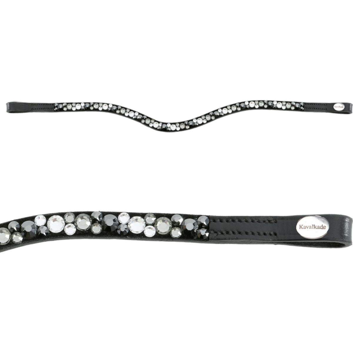 Kavalkade Stirnriemen Gebogen mit Steinen Grau