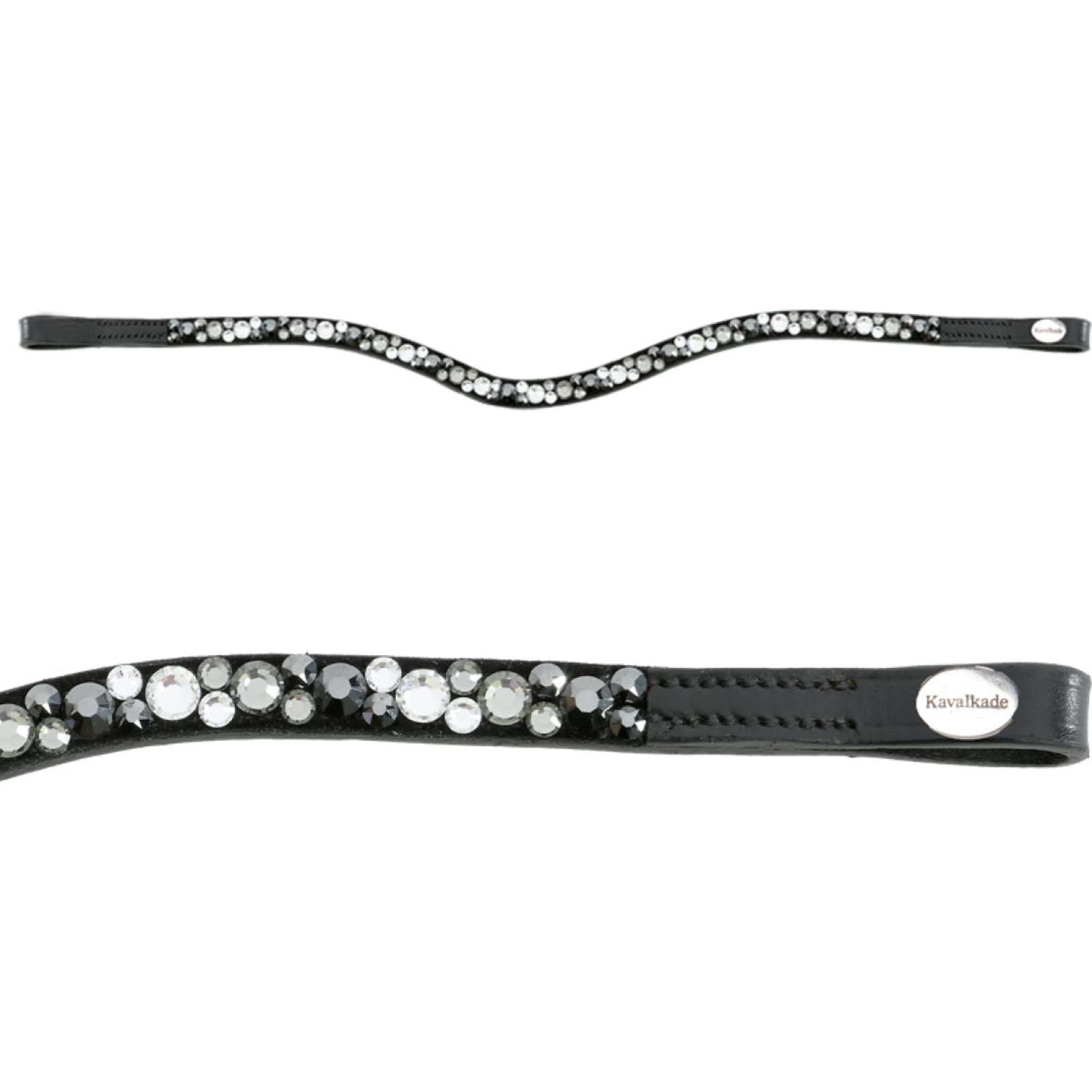 Kavalkade Stirnriemen Gebogen mit Steinen Grau