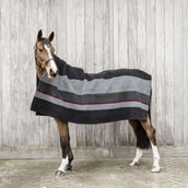 Kentucky Fleecedecke Heavy Square Stripes Schwarz/Grau