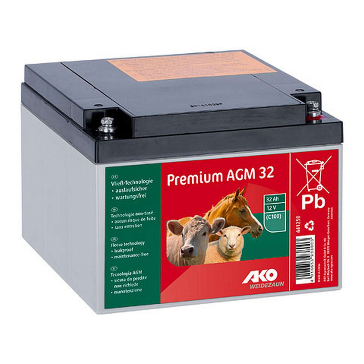 Ako Weidezaunbatterie Premium AGM