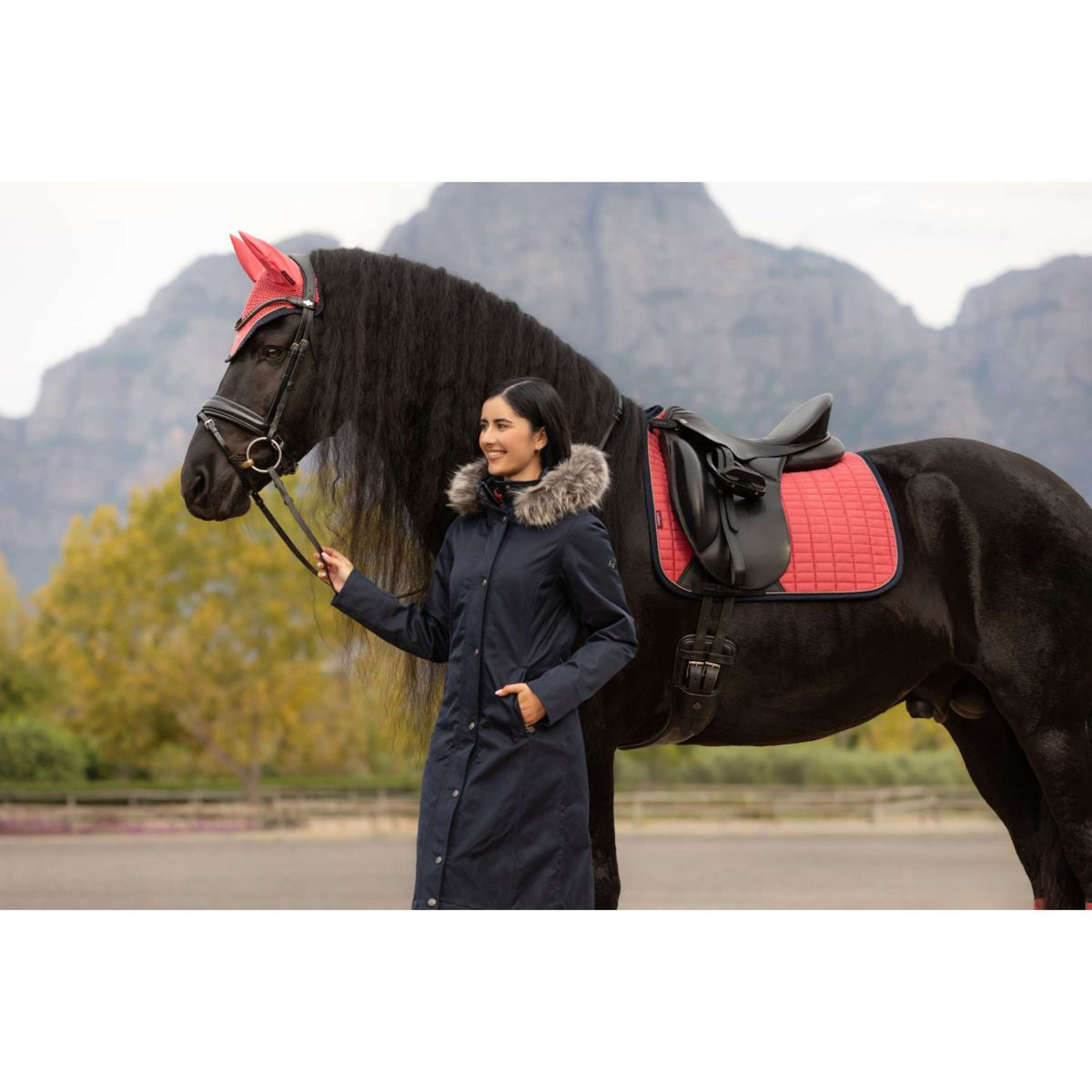 LeMieux Schabracke Suede Dressur Cranberry