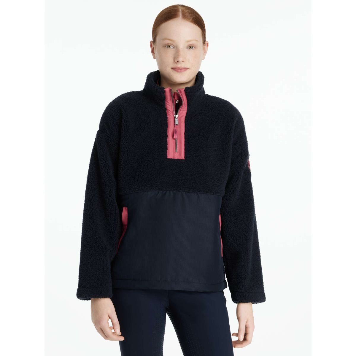 LeMieux Sweater Young Rider Tammy Teddy Fleece Navy