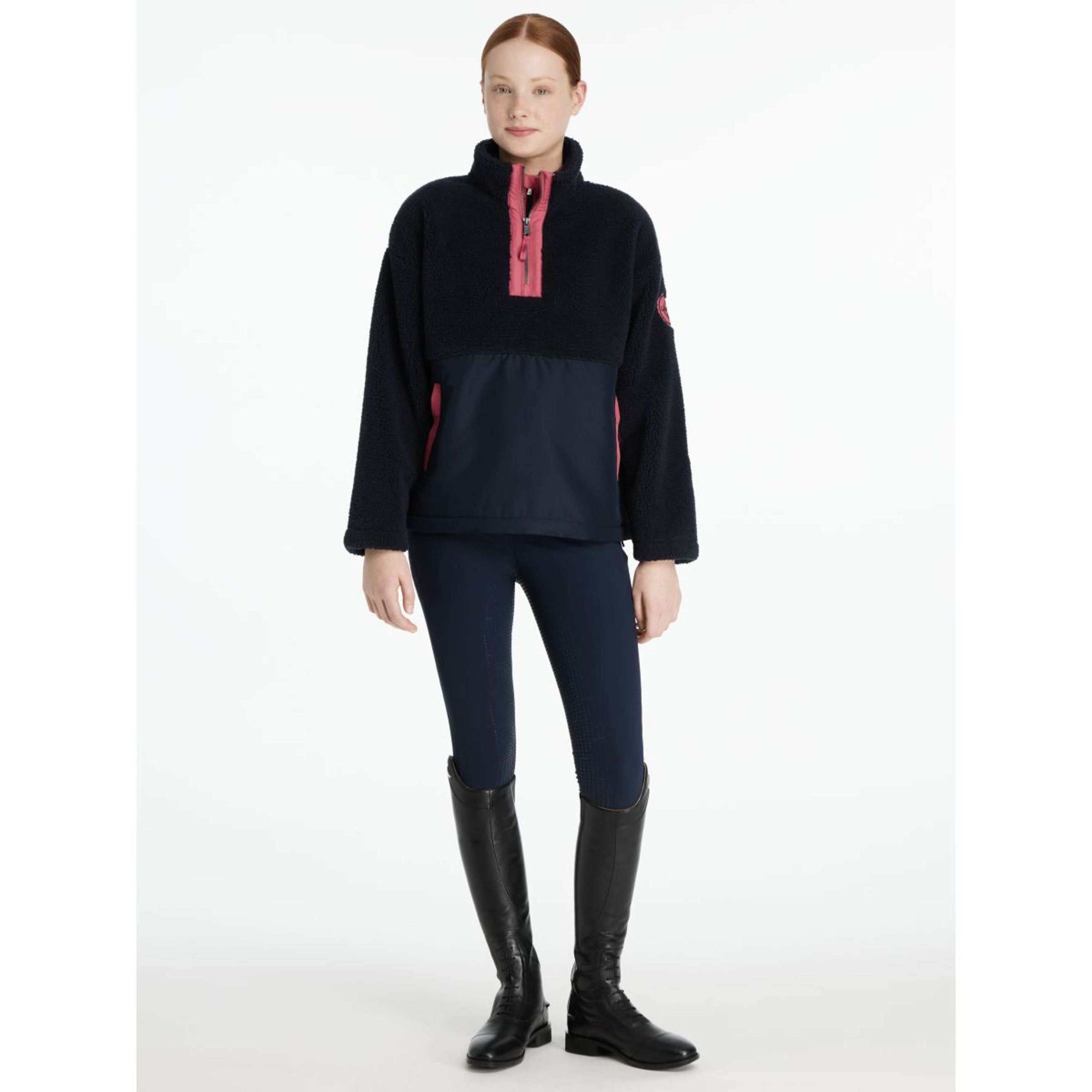 LeMieux Sweater Young Rider Tammy Teddy Fleece Navy